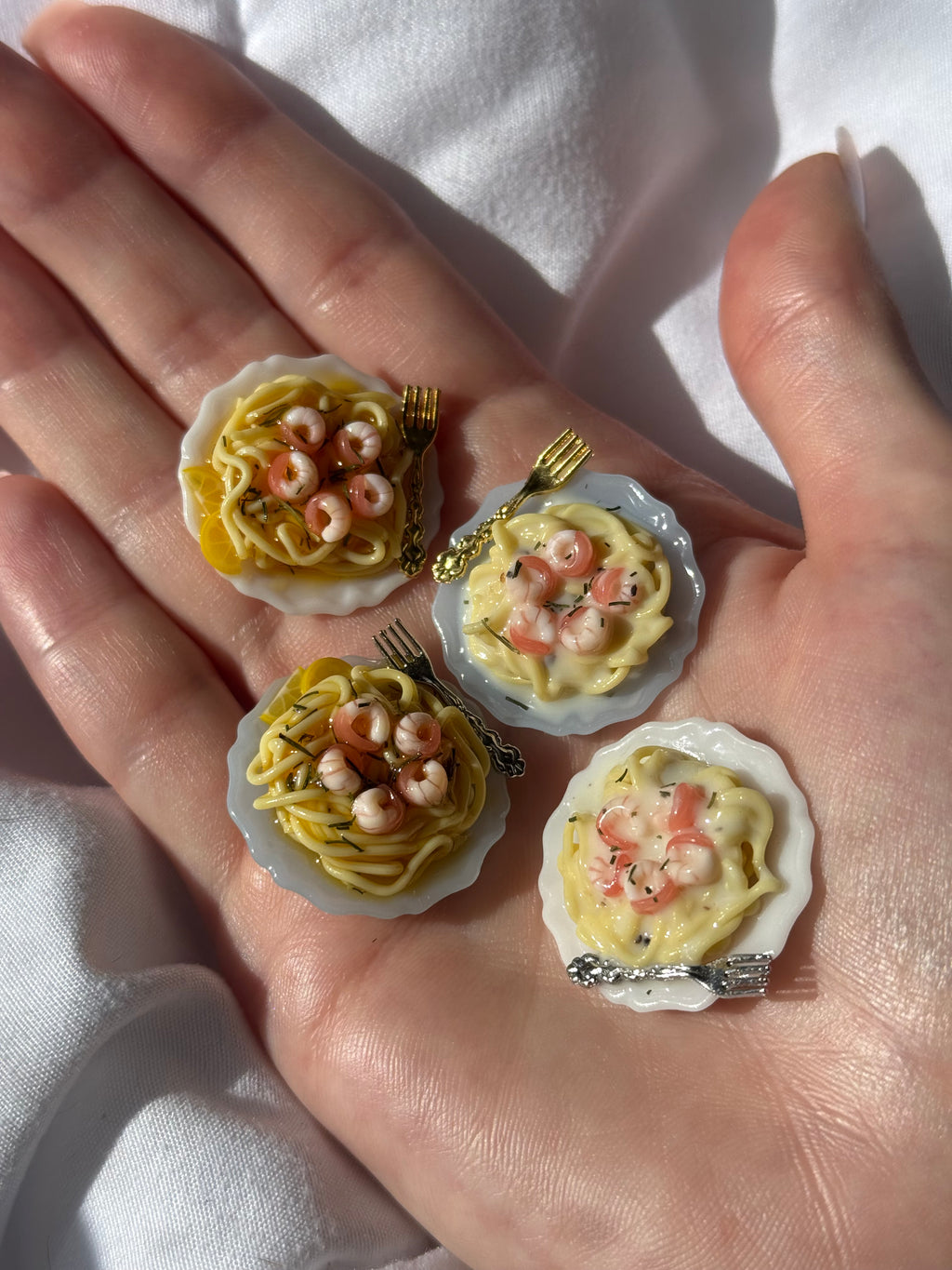 Shrimp Pasta Plate Earrings