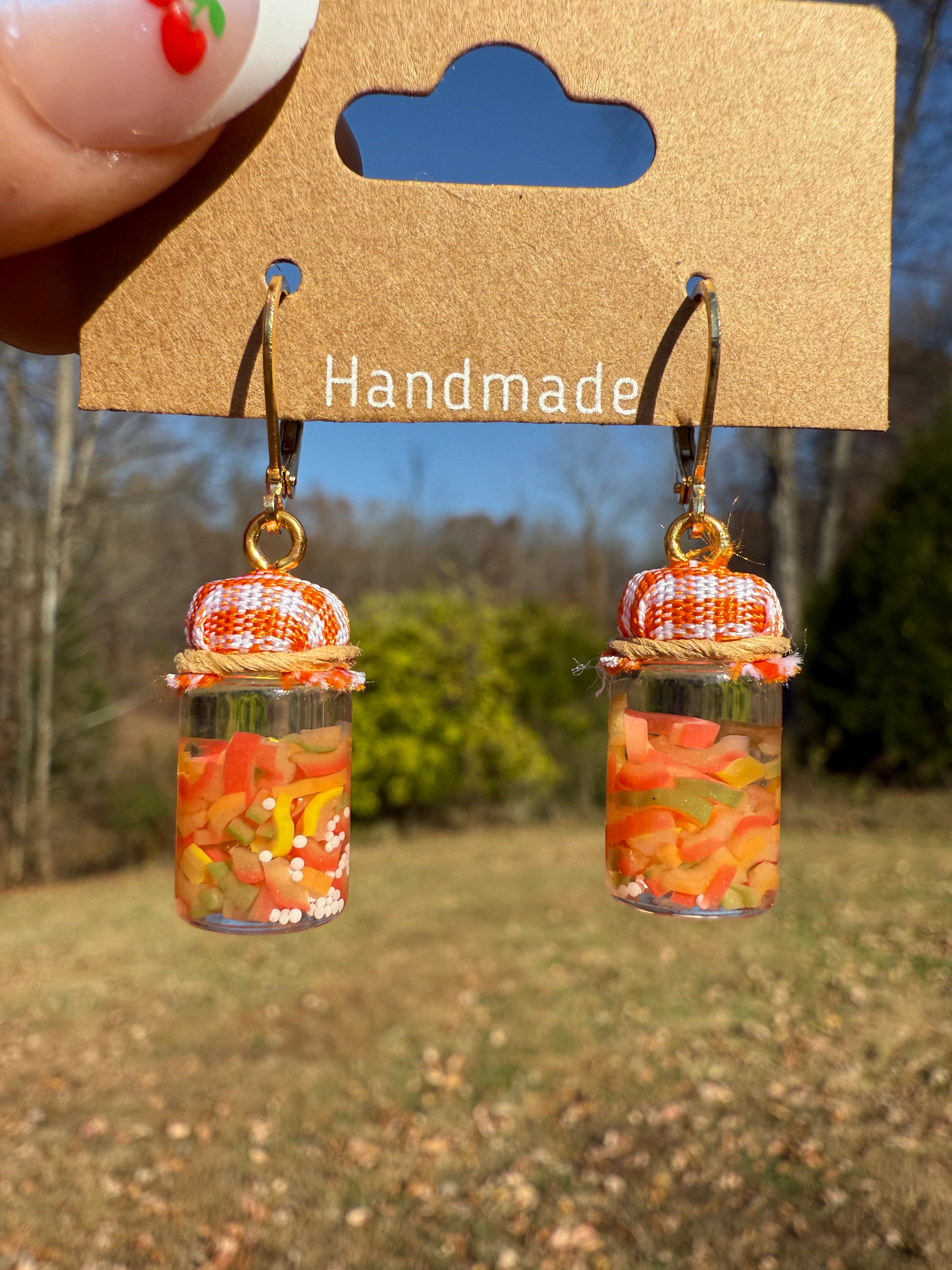 Bell Pepper Relish Jar Earrings