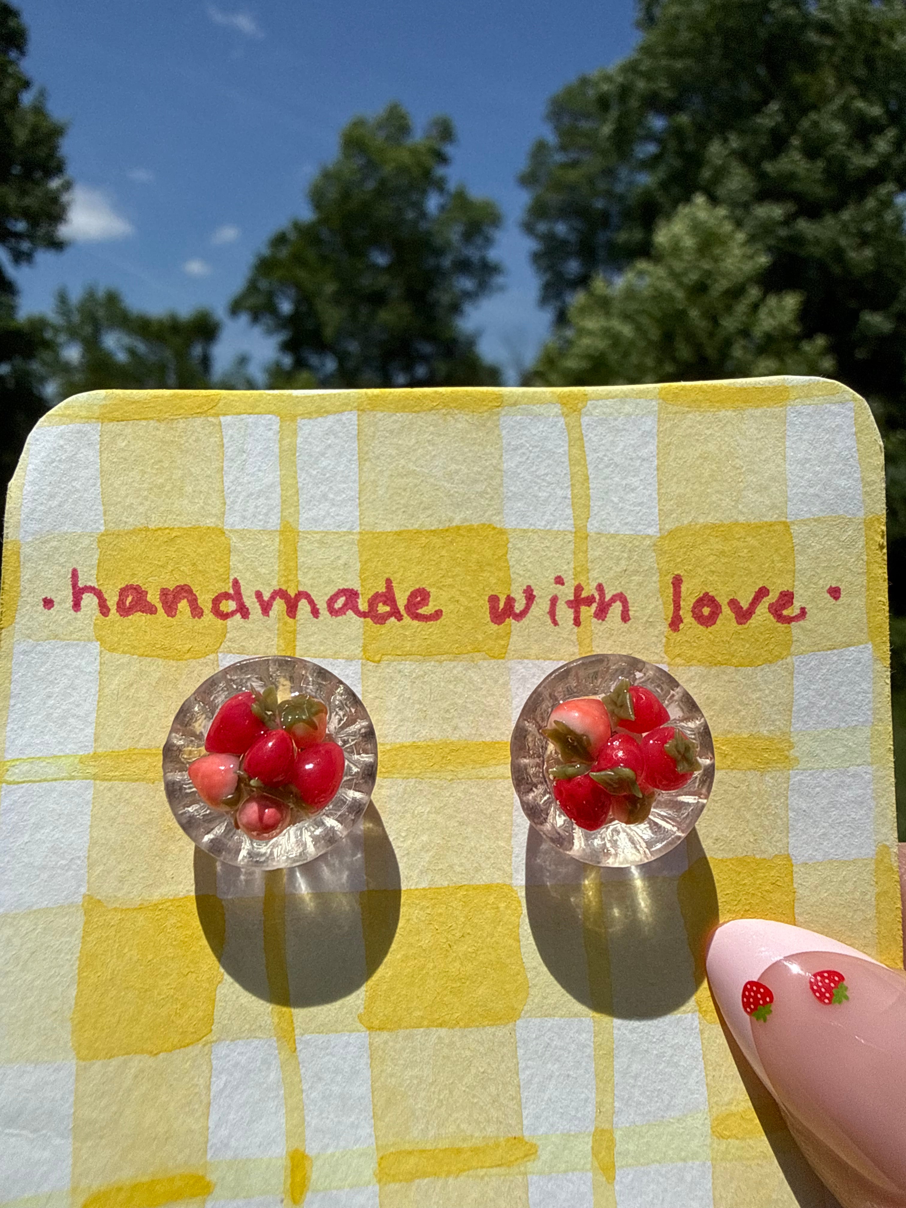 Strawberry Bowls Stud Earrings