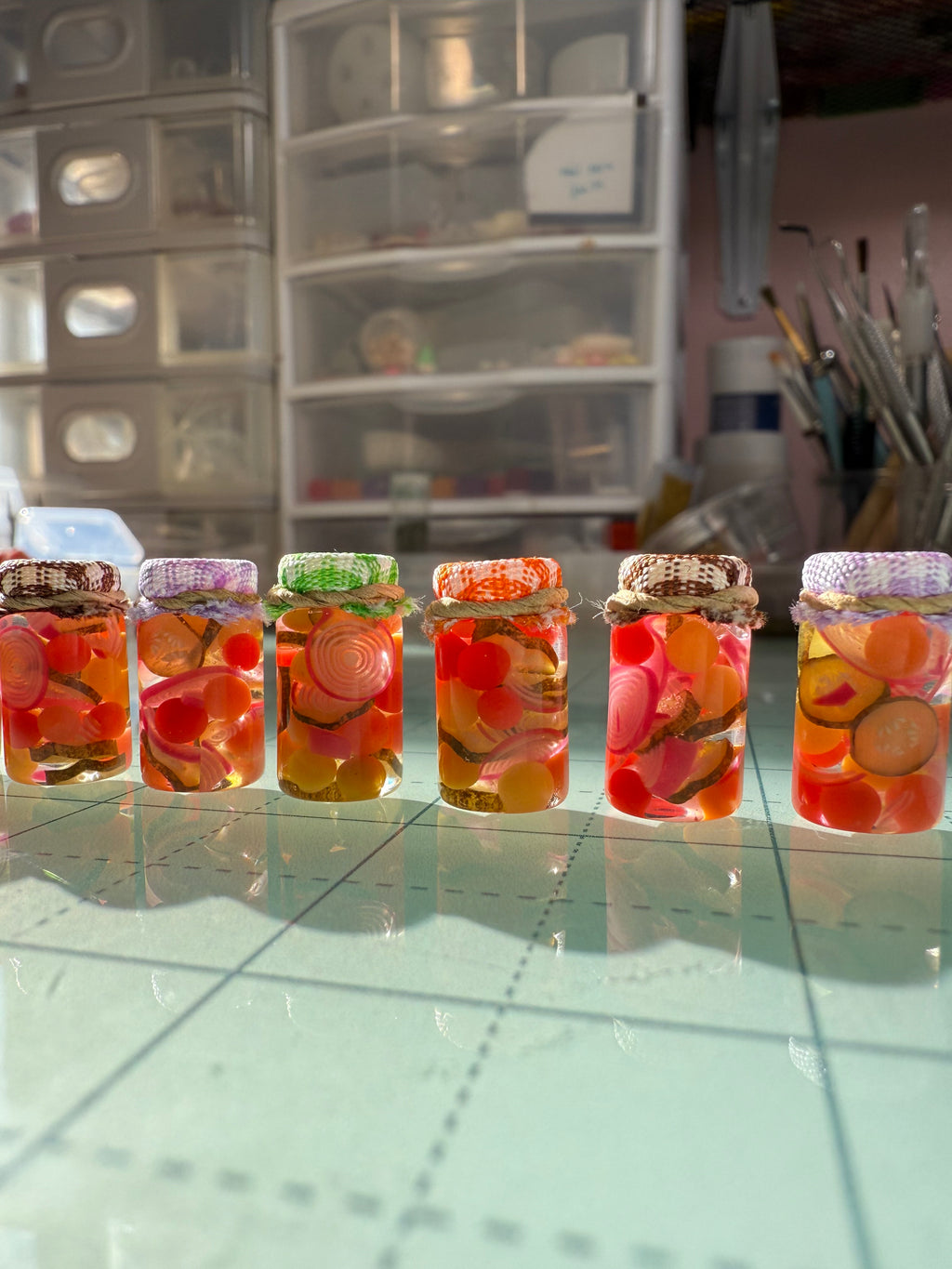 Pickled Summer Salad Jar Earrings