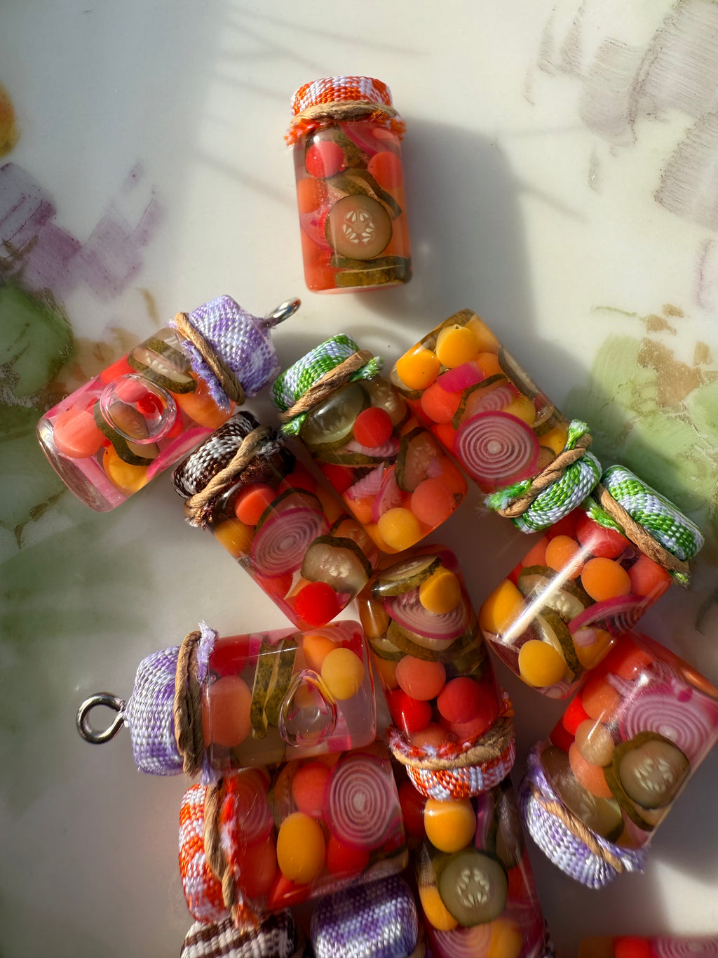 Pickled Summer Salad Jar Earrings