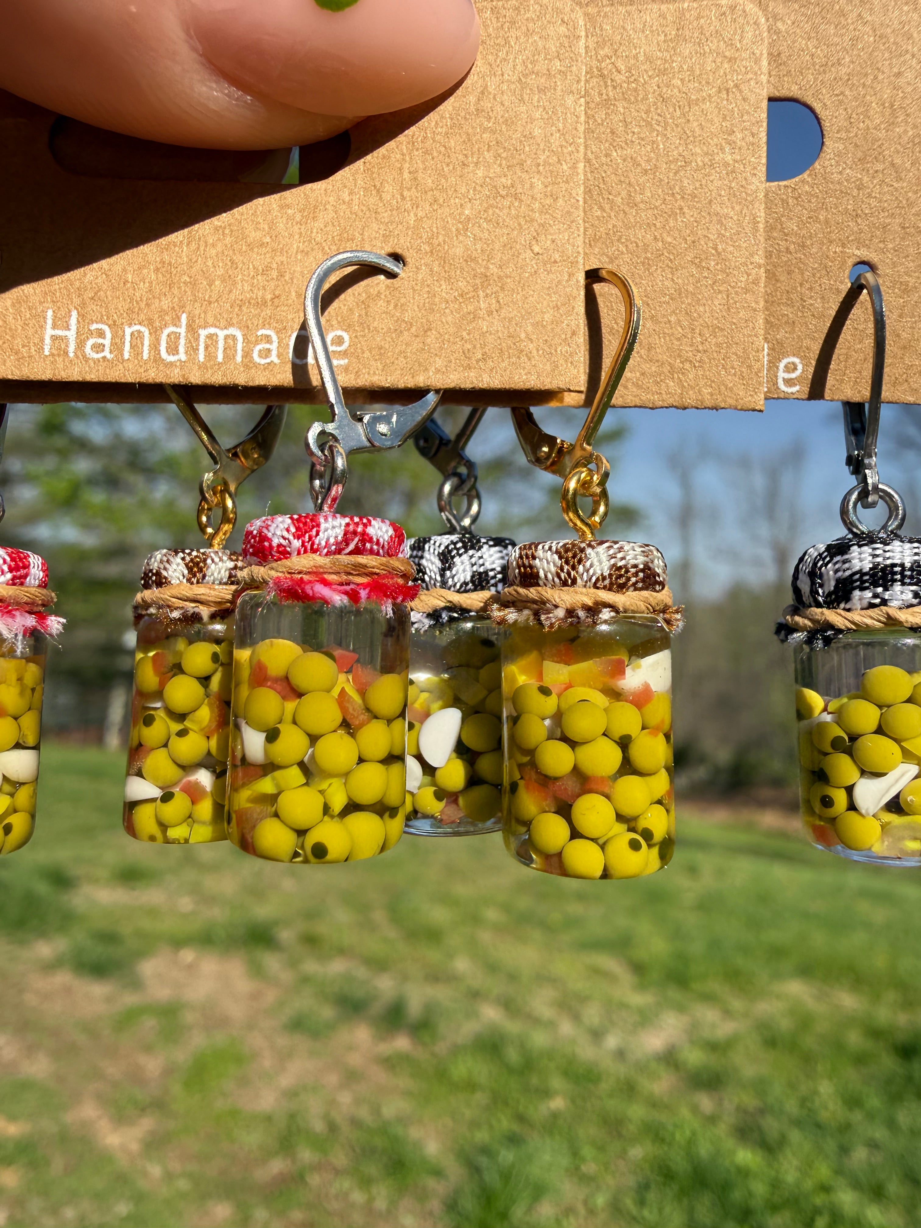 Olive Antipasto Jar Earrings