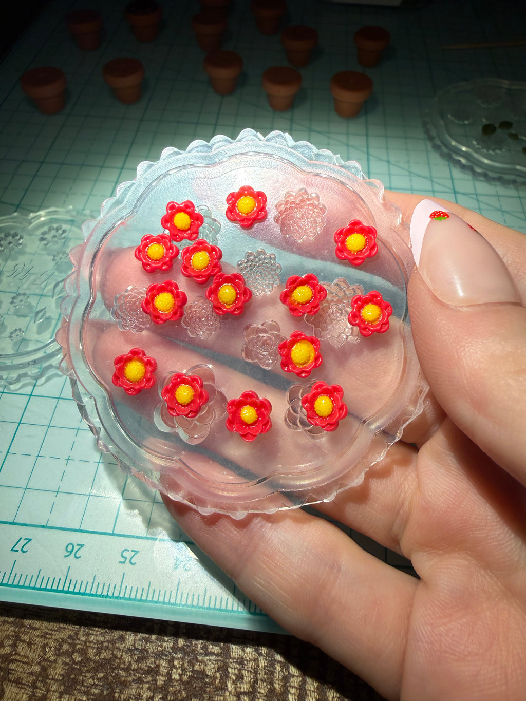 Potted Strawberry Plant Earrings