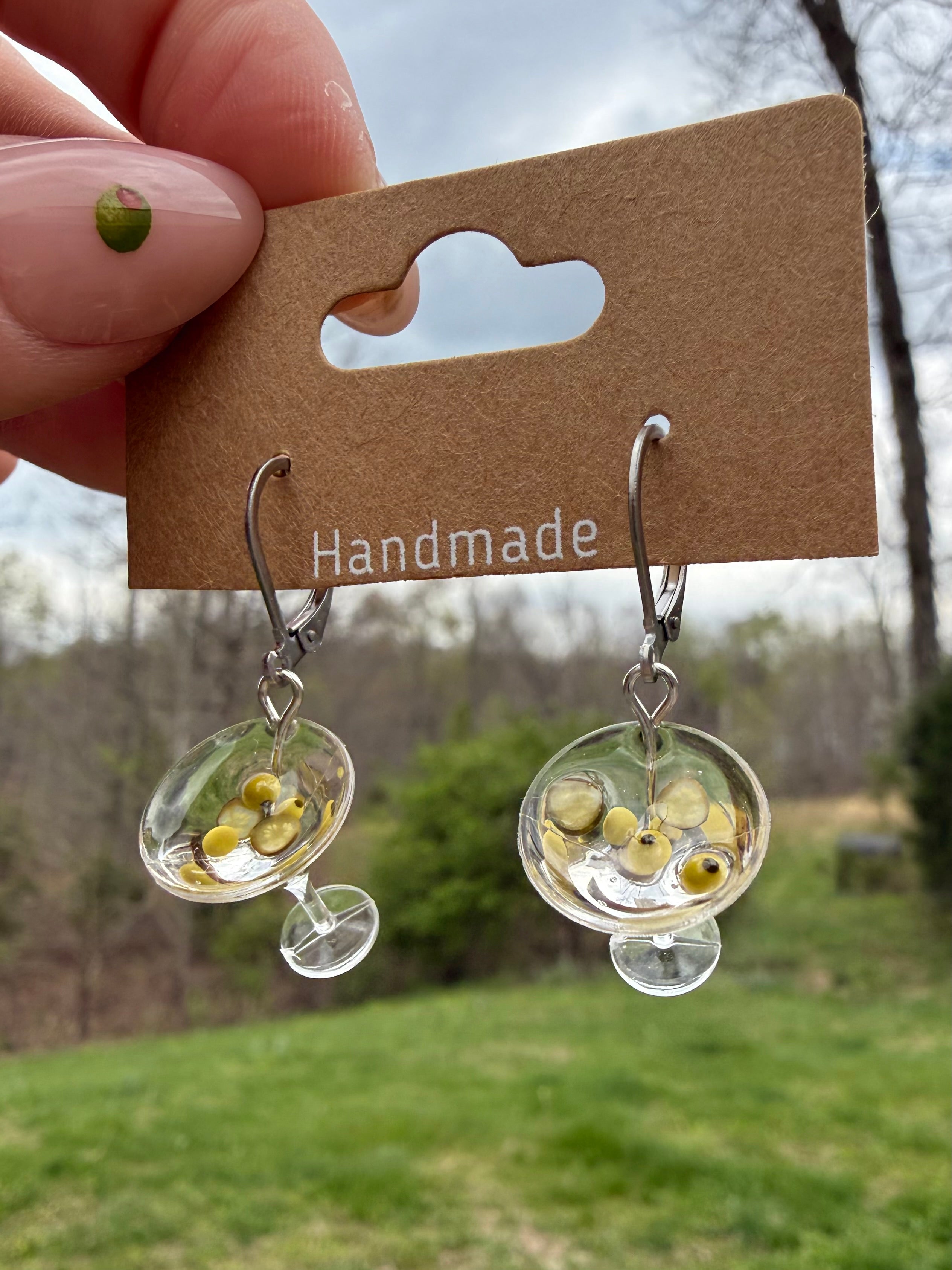Spicy Dirty Martini Earrings