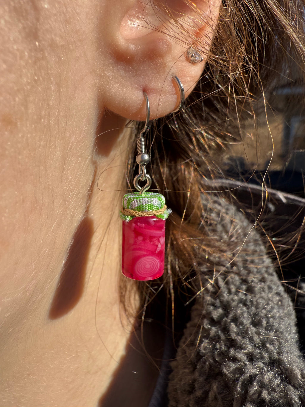 Pickled Red Onion Jar Earrings