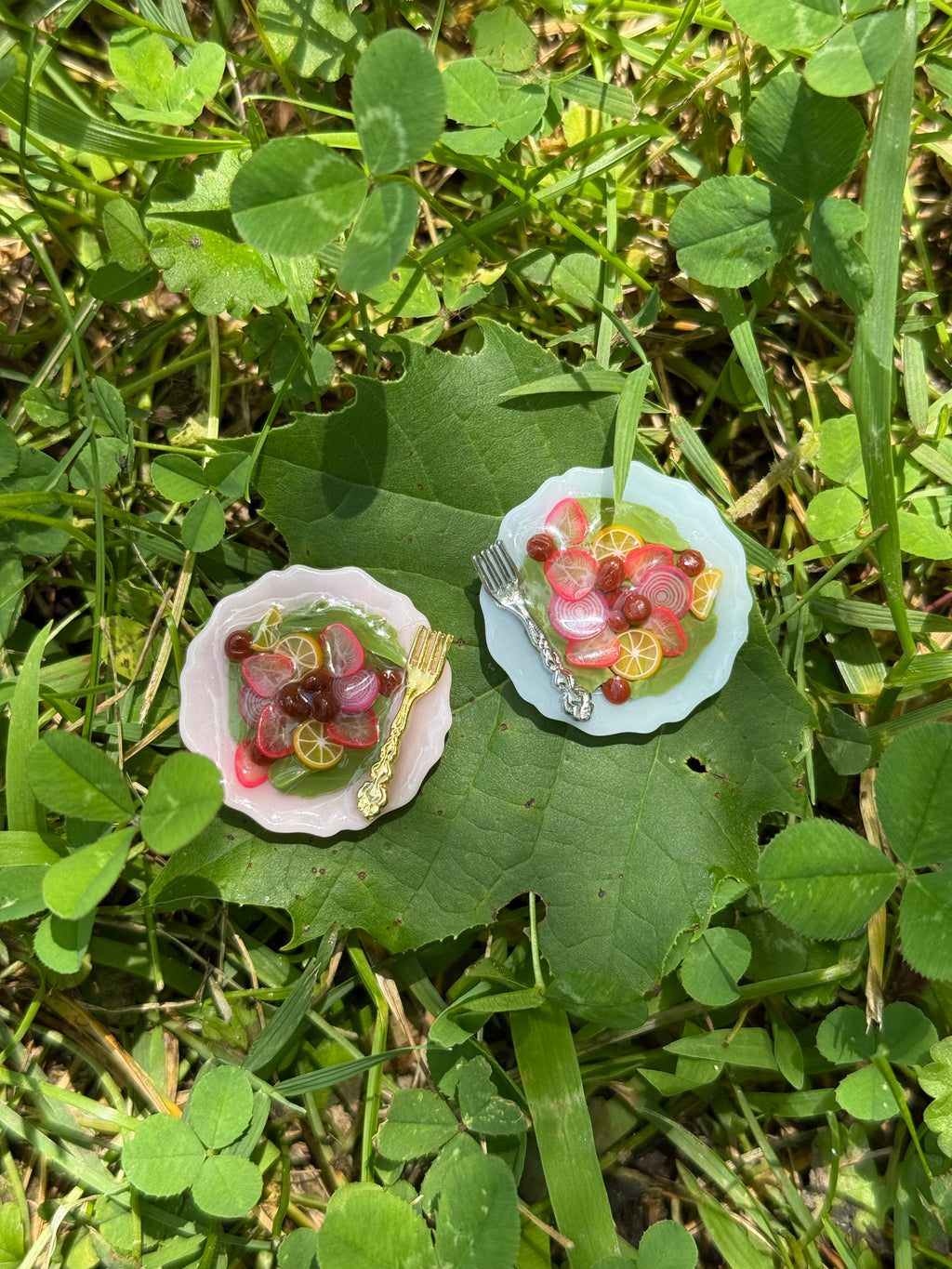 Strawberry Salad Plate Earrings