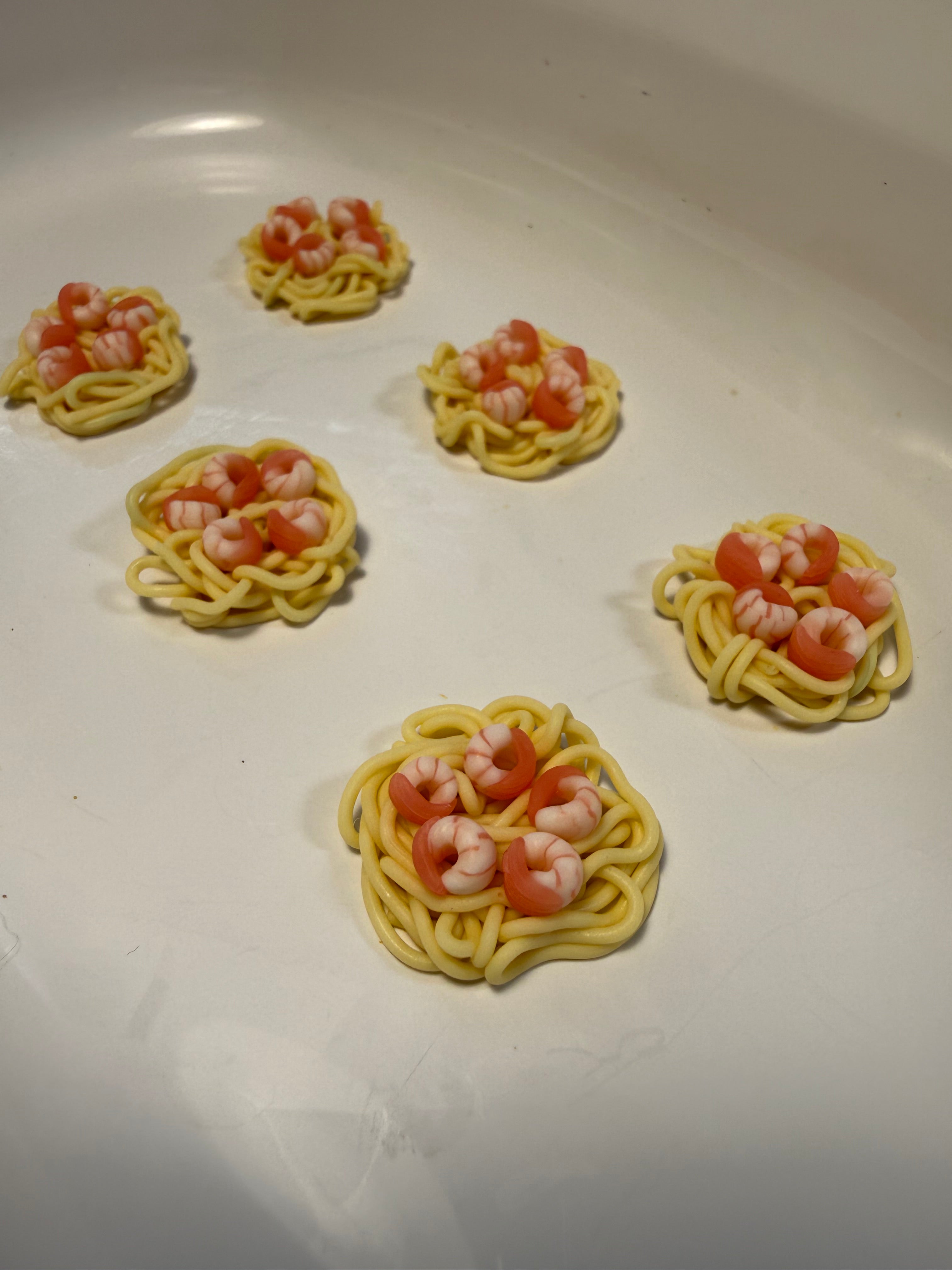Shrimp Pasta Plate Earrings