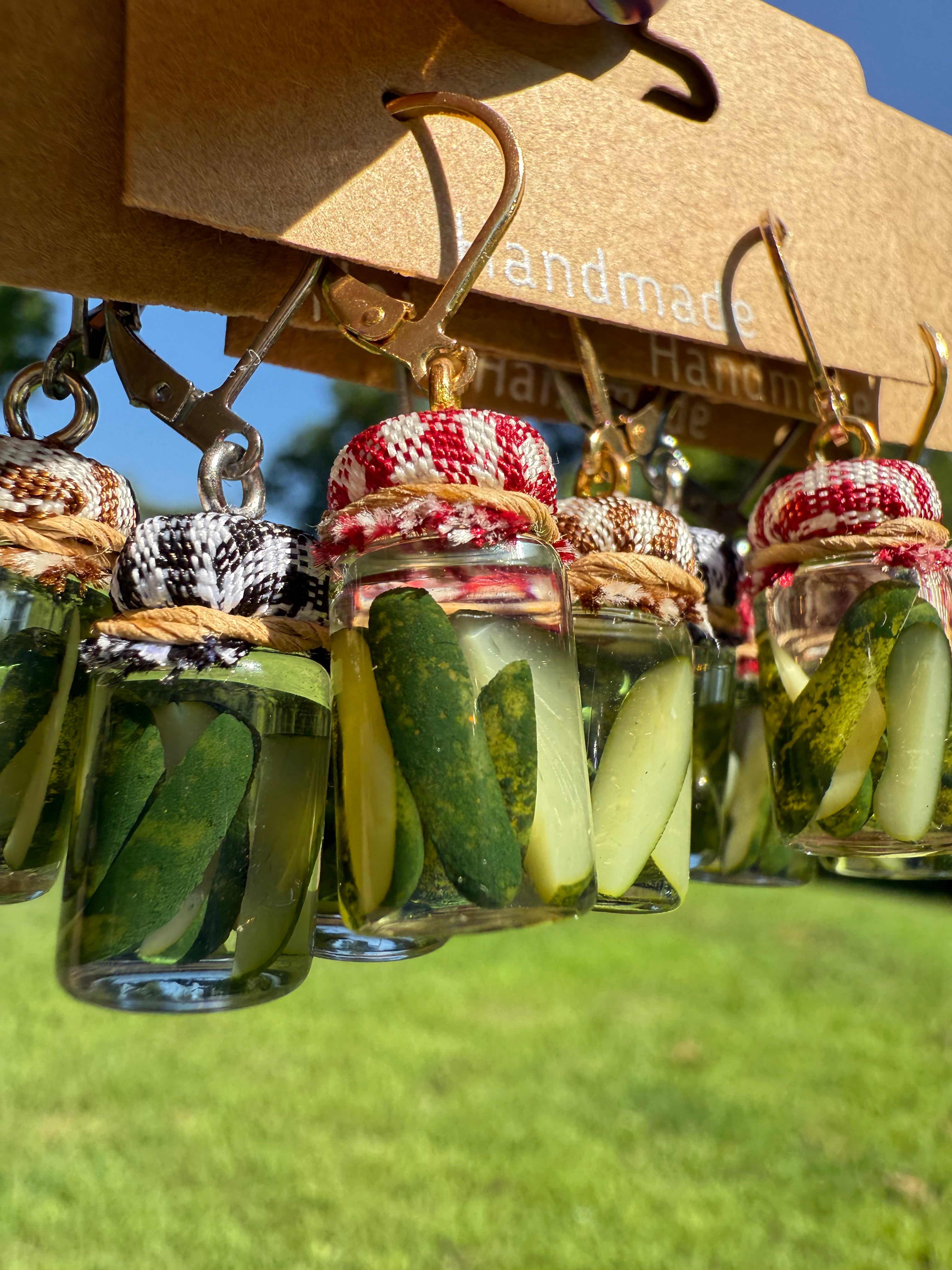 Pickle Spears Jar Earrings