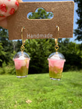 Strawberry Sky Iced Matcha Latte Earrings