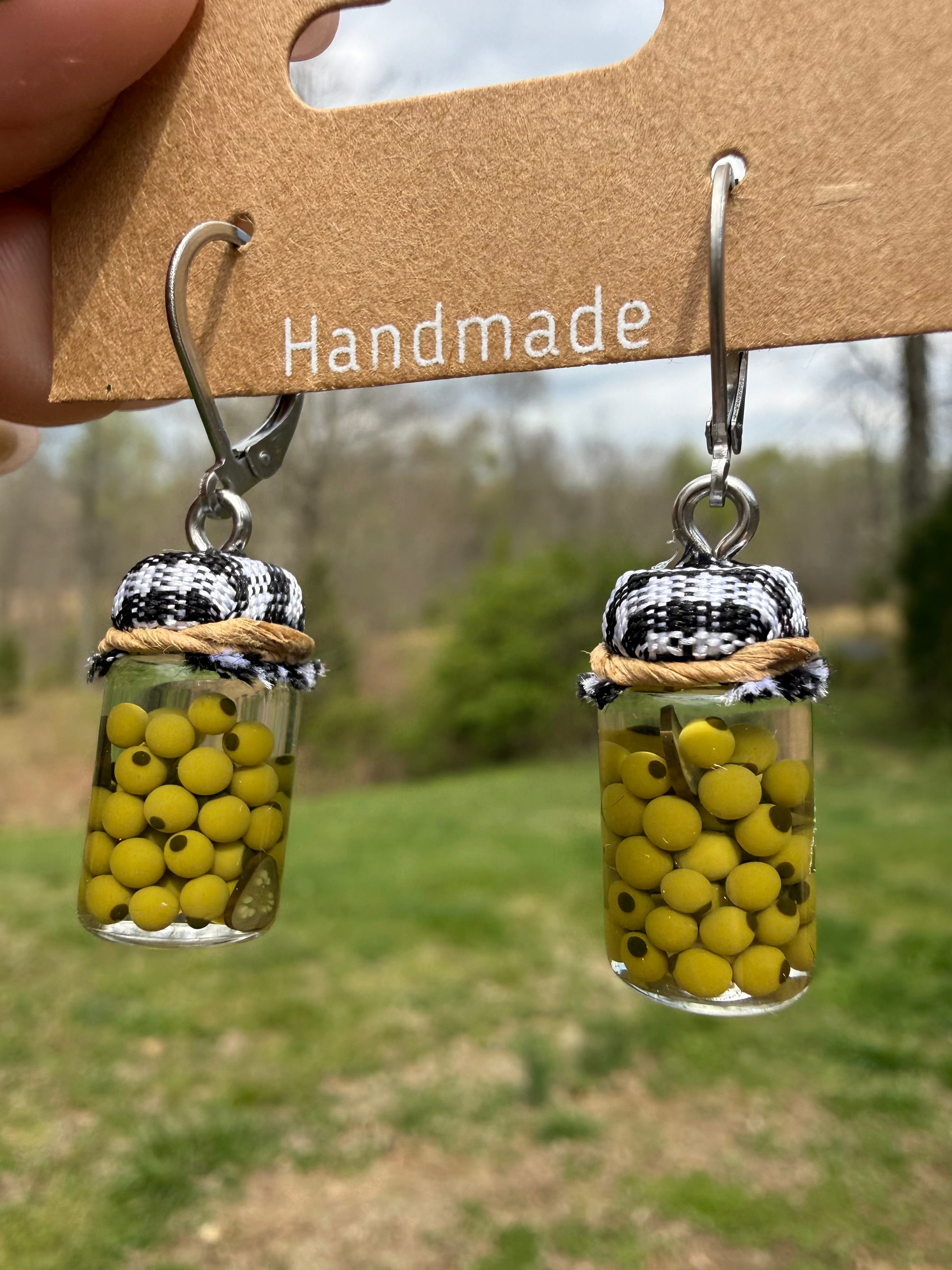 Stuffed Olives Jar Earrings