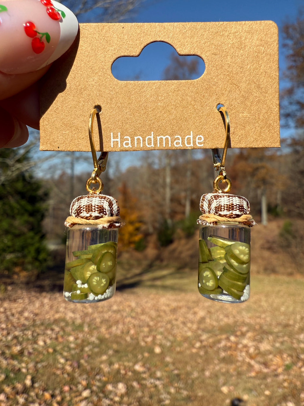 Pickled Jalapeño Pepper Slices Jar Earrings