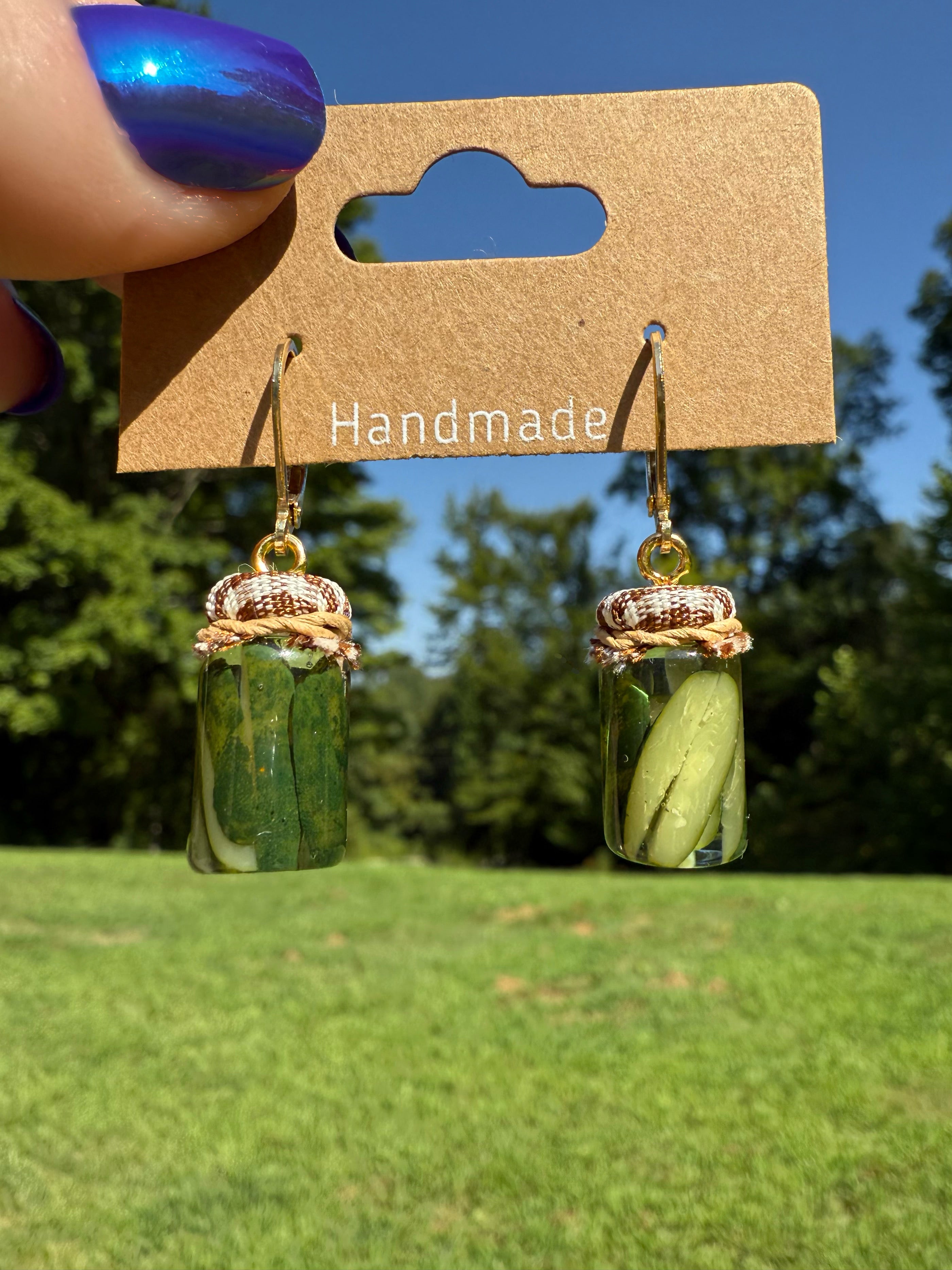 Pickle Spears Jar Earrings