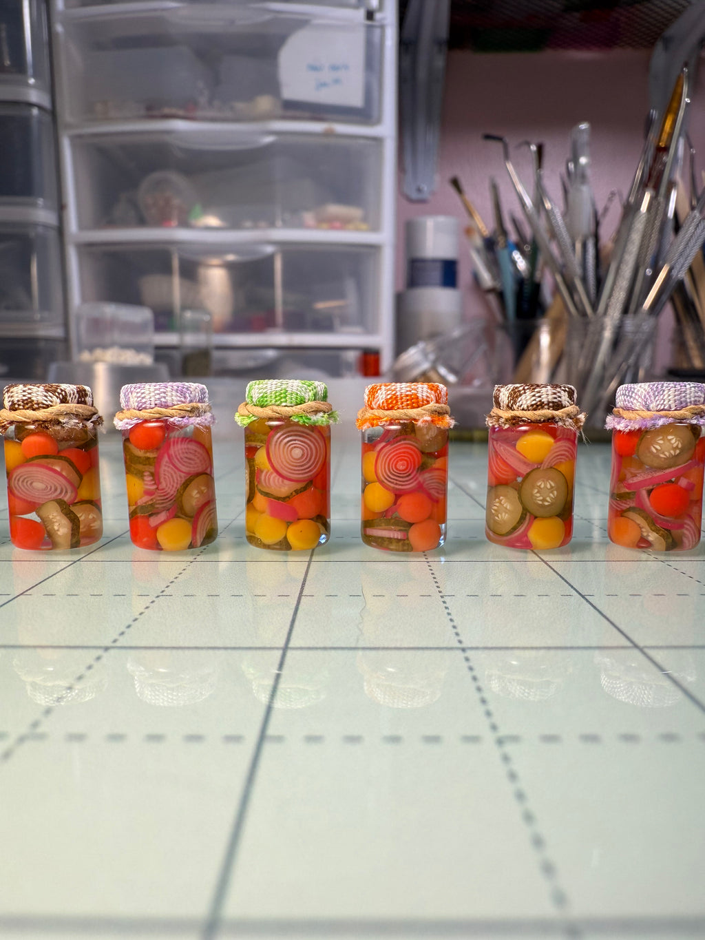 Pickled Summer Salad Jar Earrings