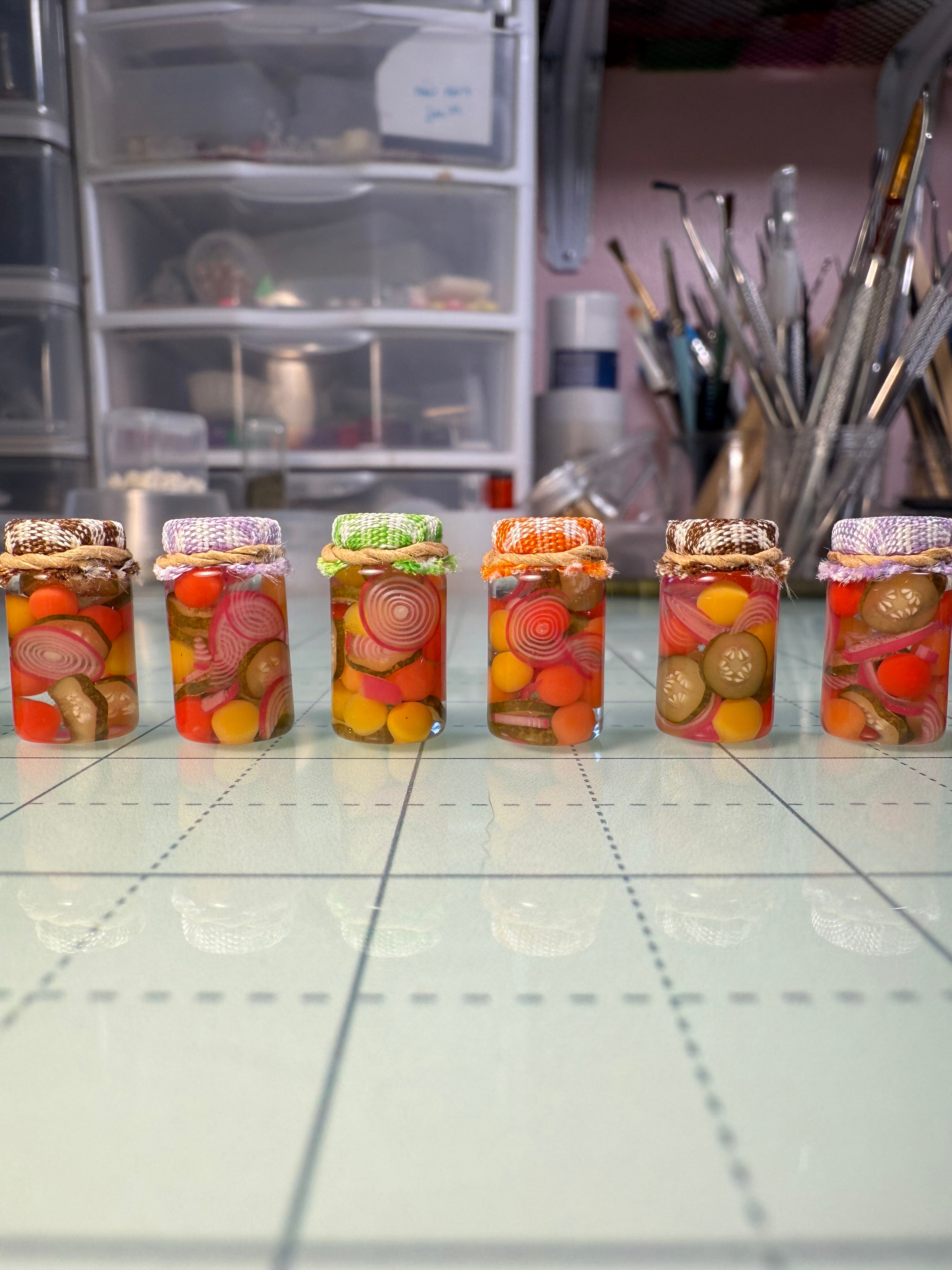 Pickled Summer Salad Jar Earrings