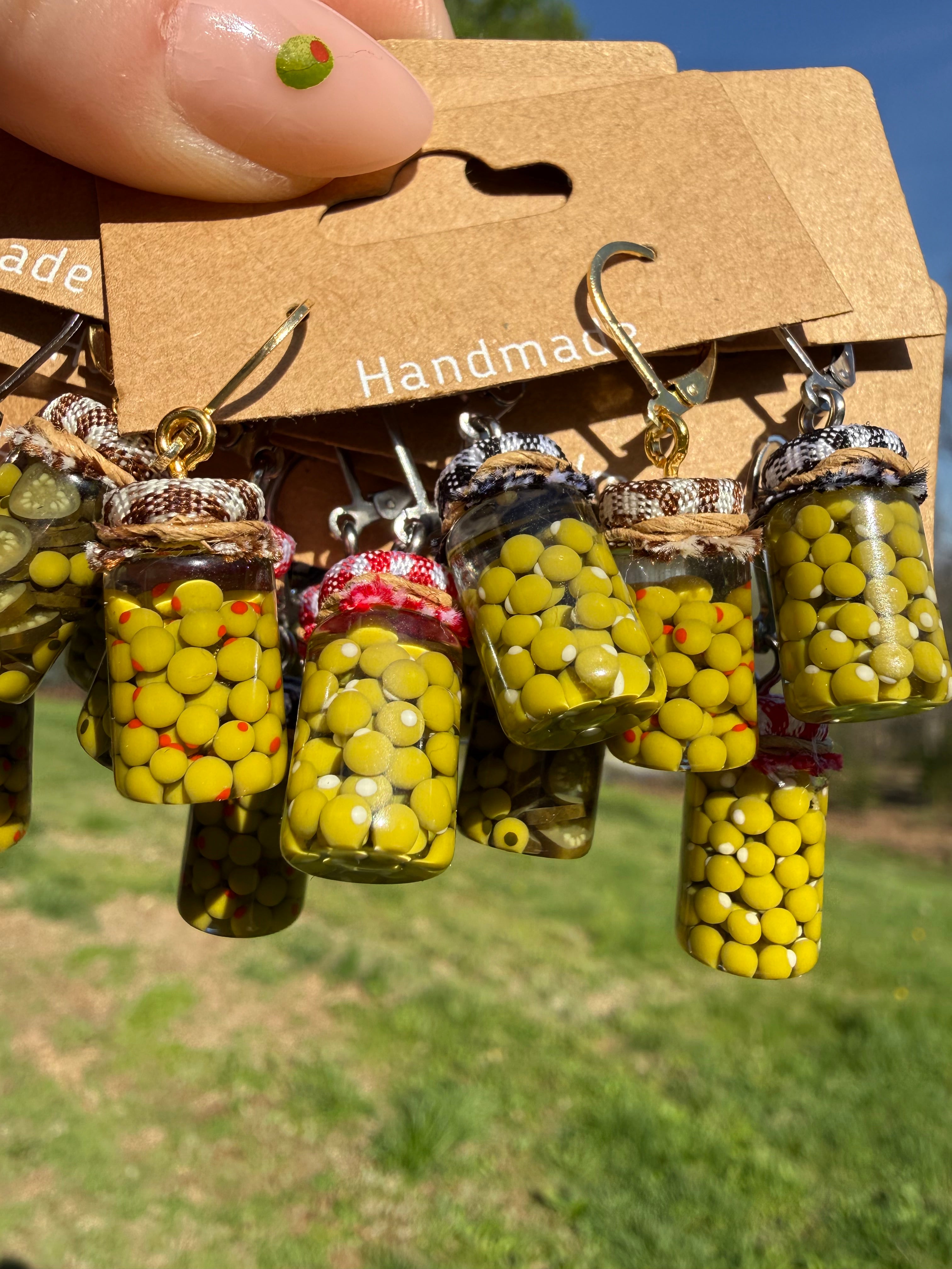 Stuffed Olives Jar Earrings