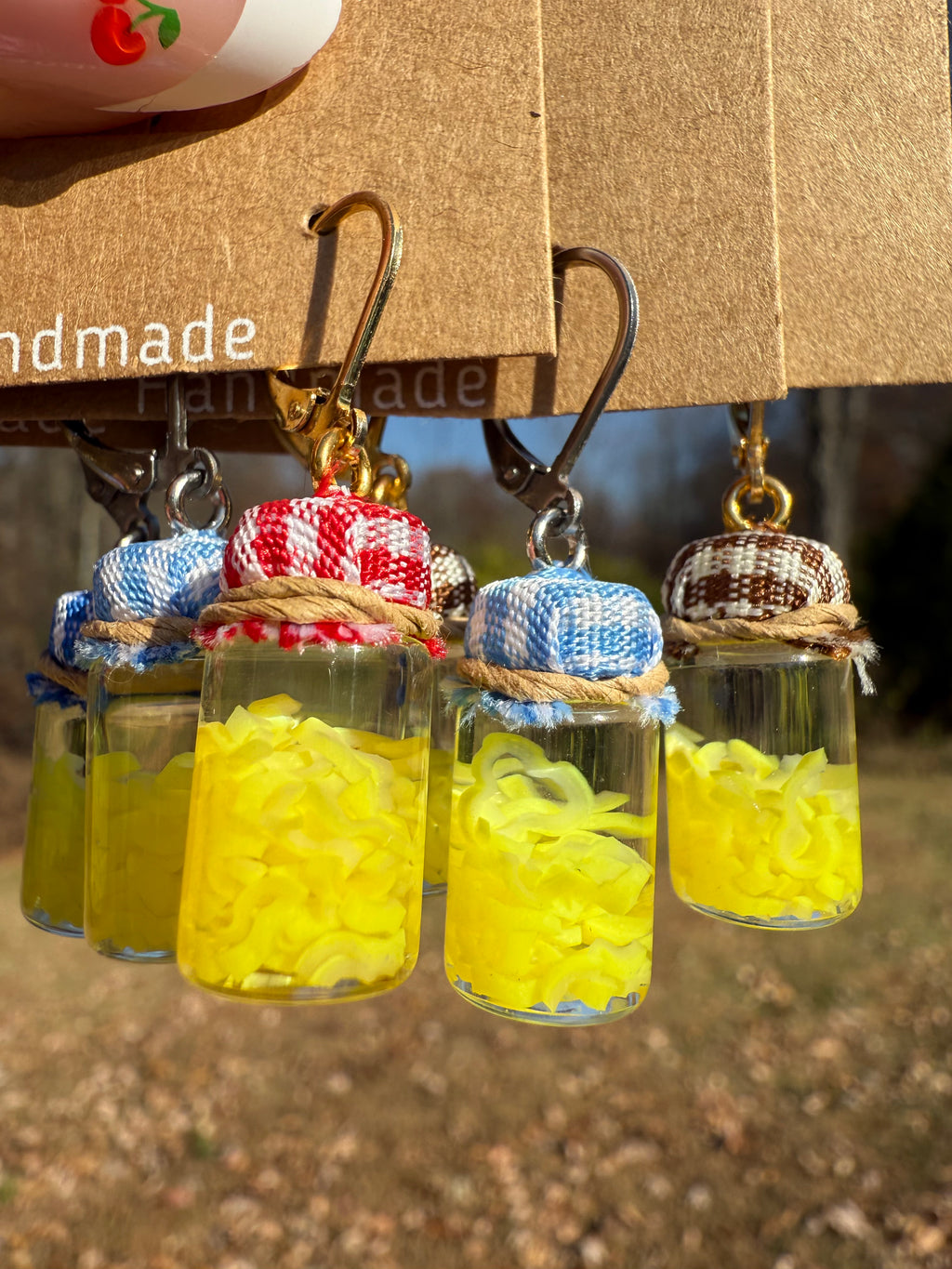 Banana Pepper Slices Jar Earrings