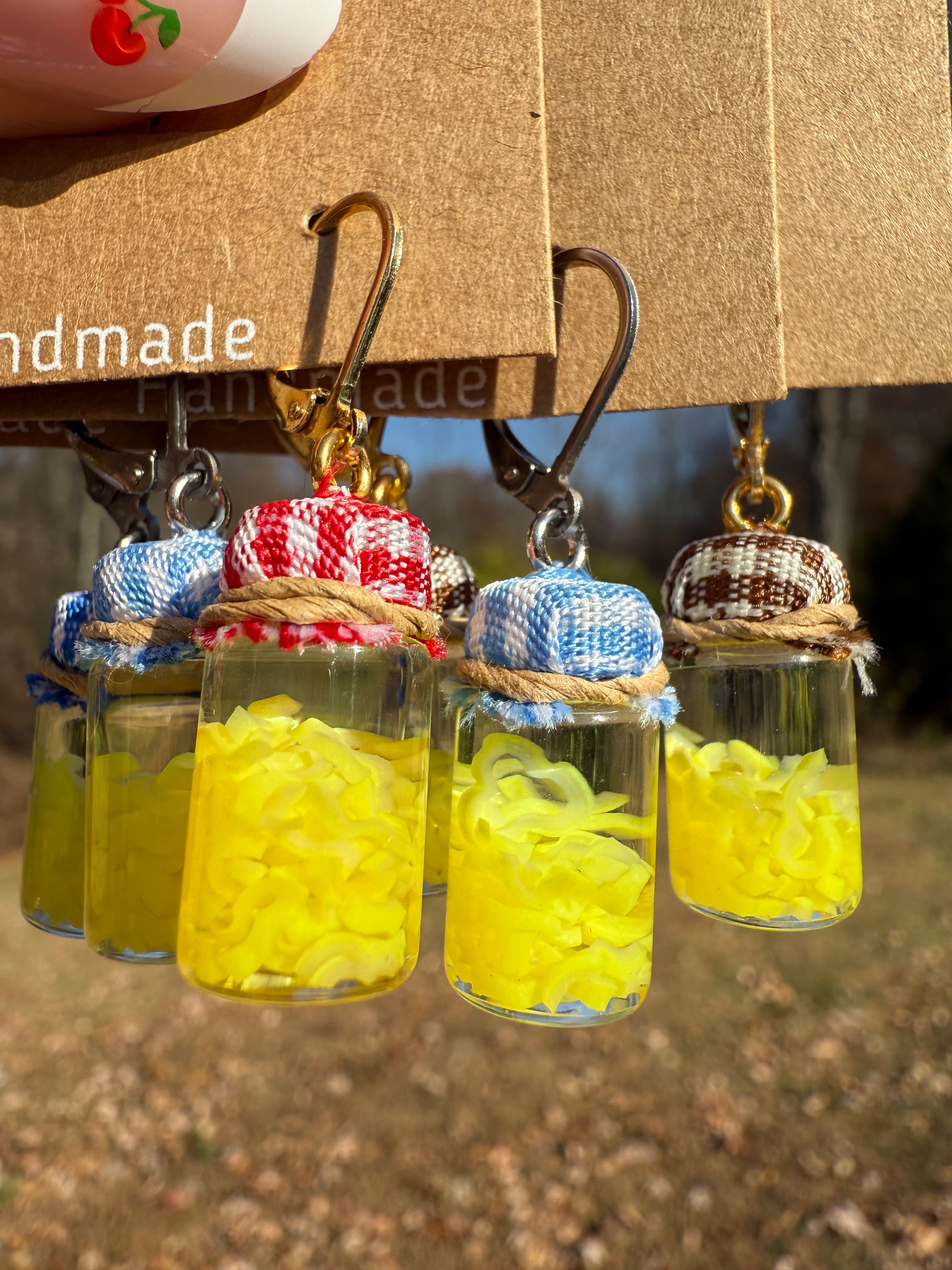 Banana Pepper Slices Jar Earrings