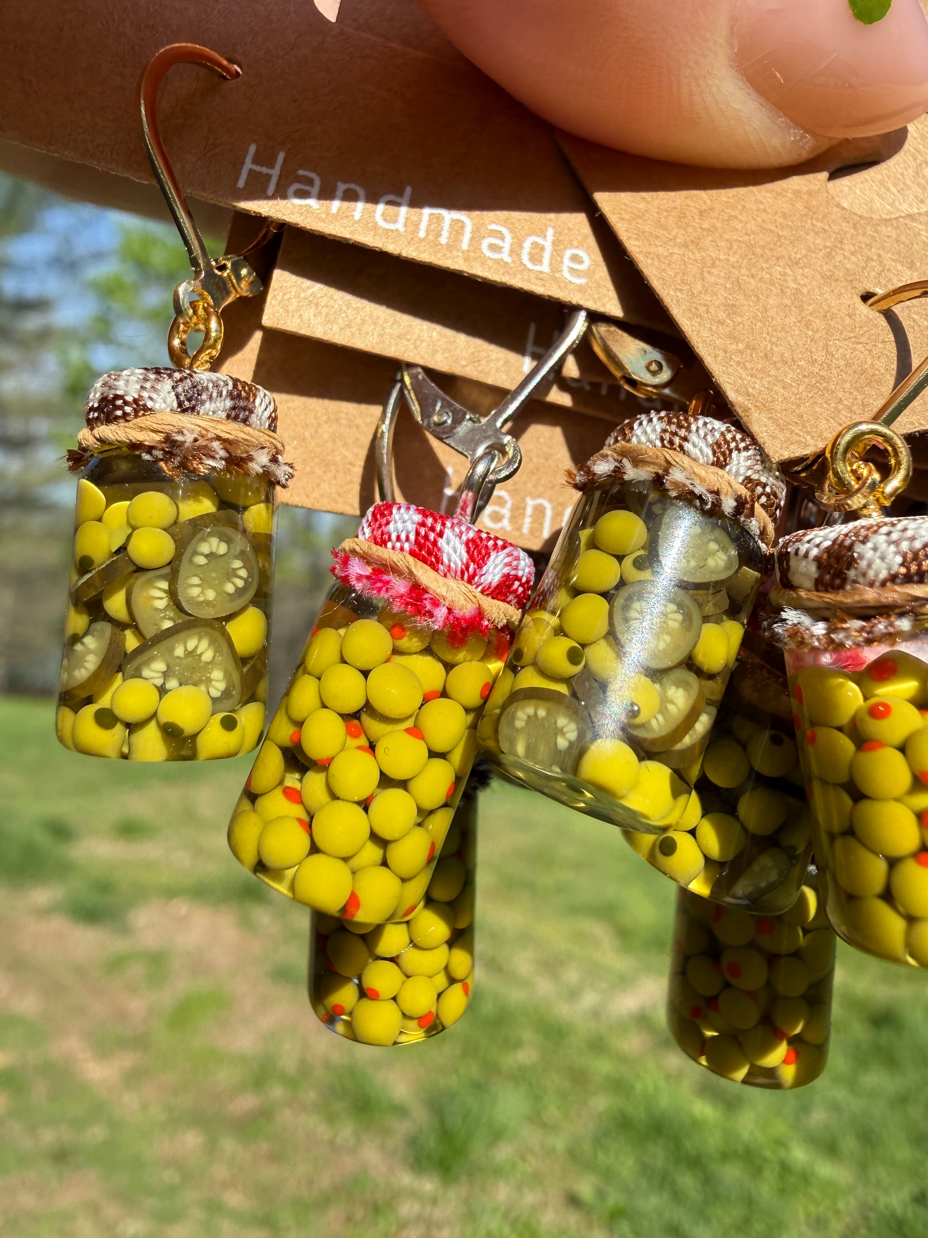 Stuffed Olives Jar Earrings