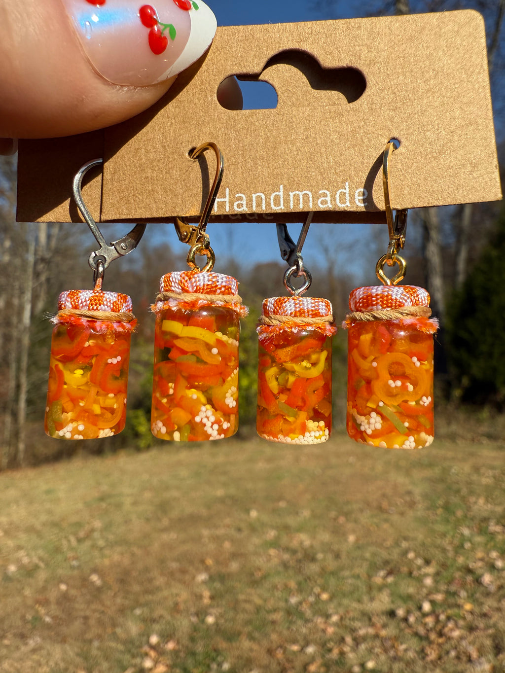 Bell Pepper Relish Jar Earrings