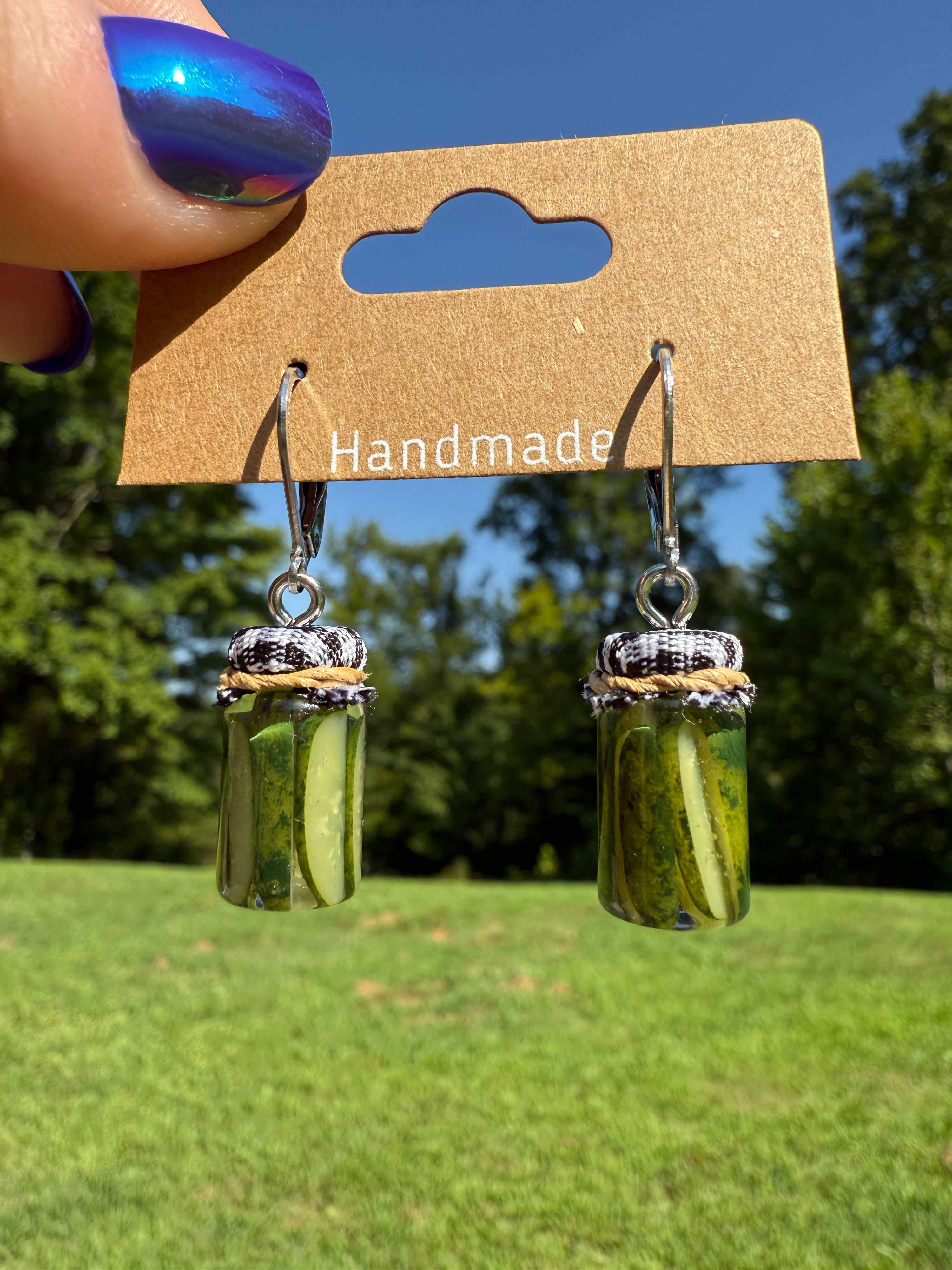 Pickle Spears Jar Earrings