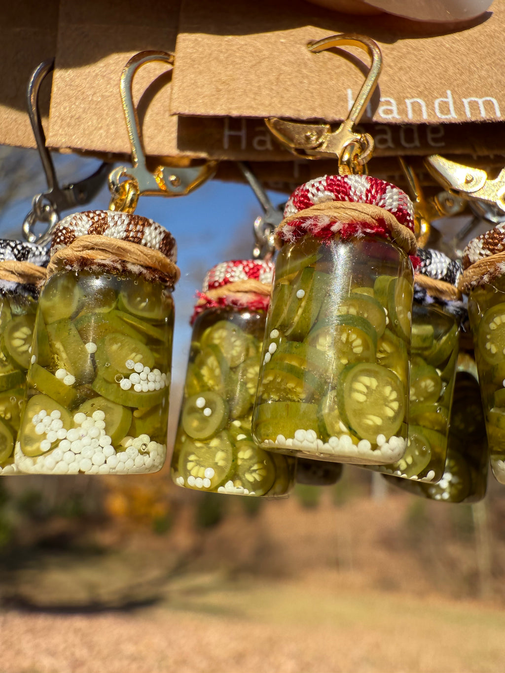 Pickled Jalapeño Pepper Slices Jar Earrings