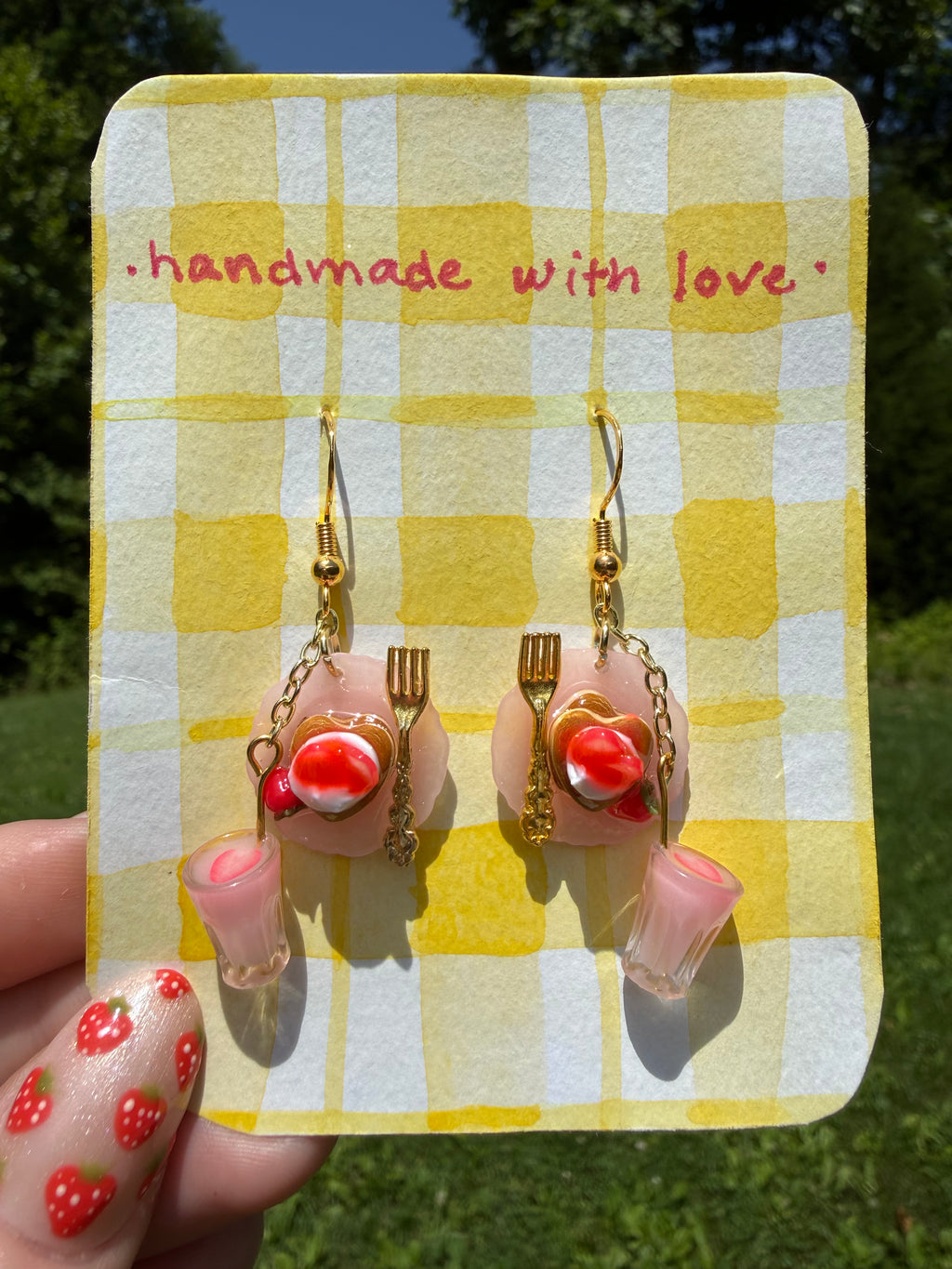 Strawberry Pancakes & Milk Earrings