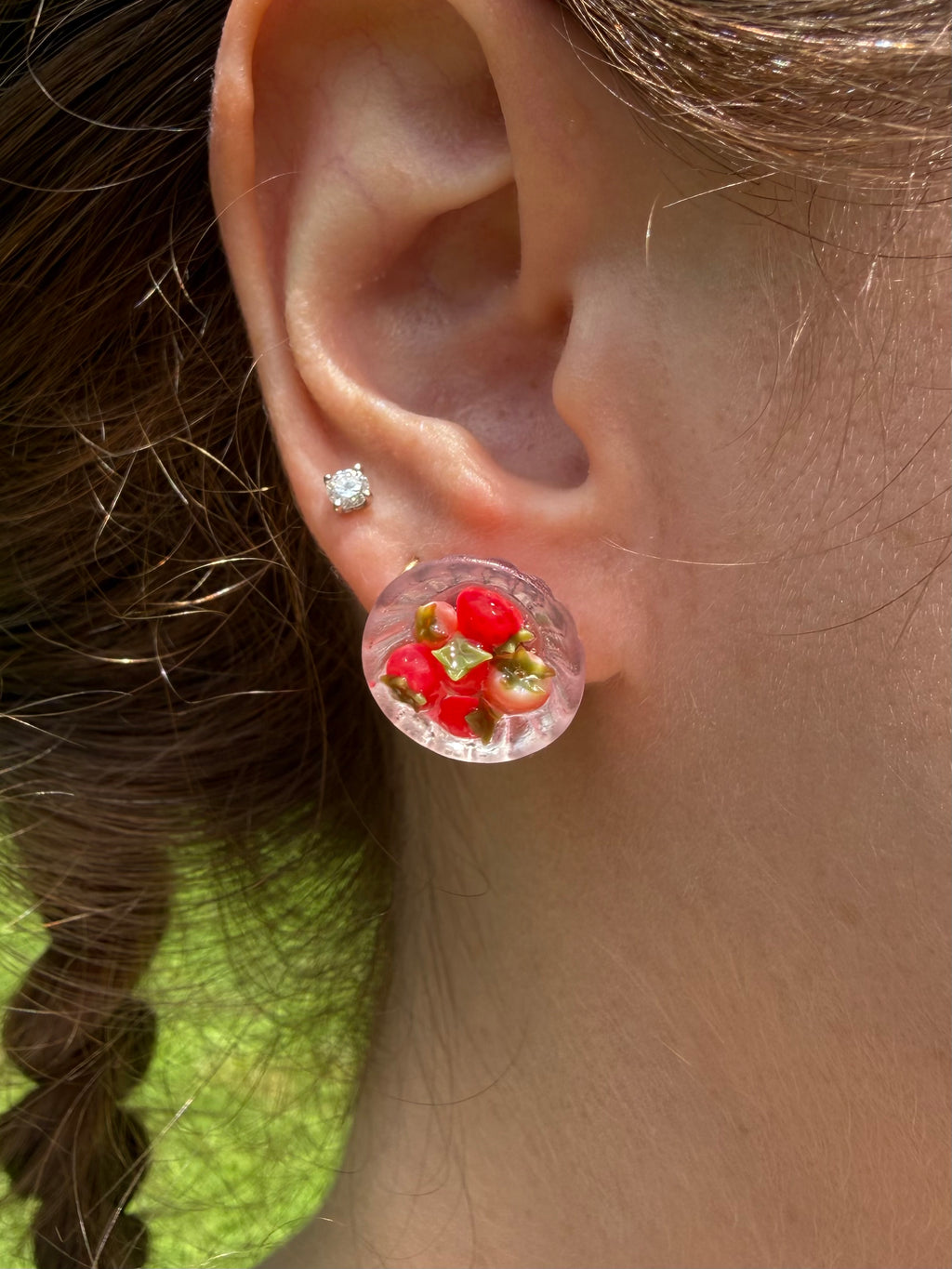 Strawberry Bowls Stud Earrings