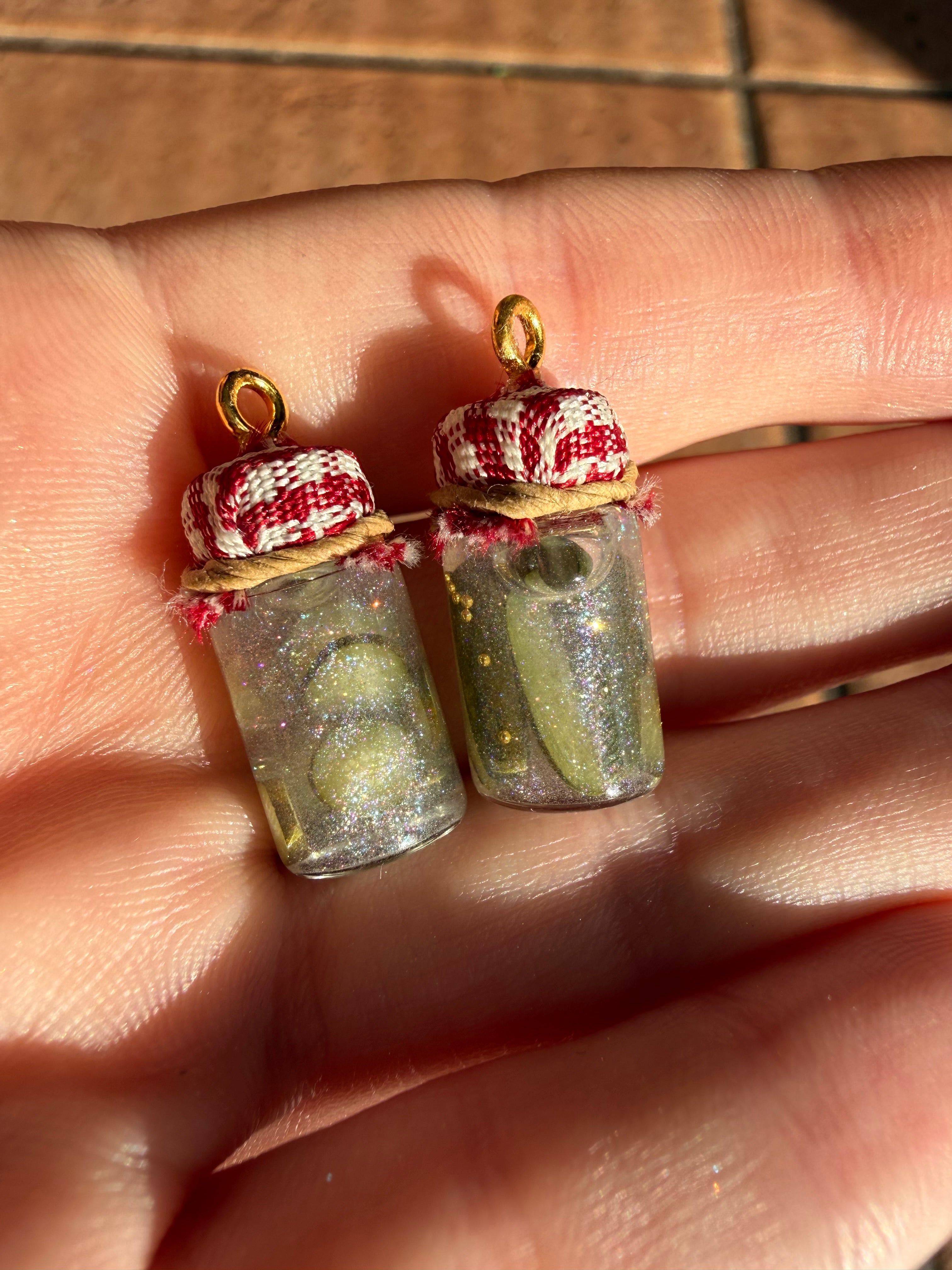 Pretty Pickles Jar Earrings