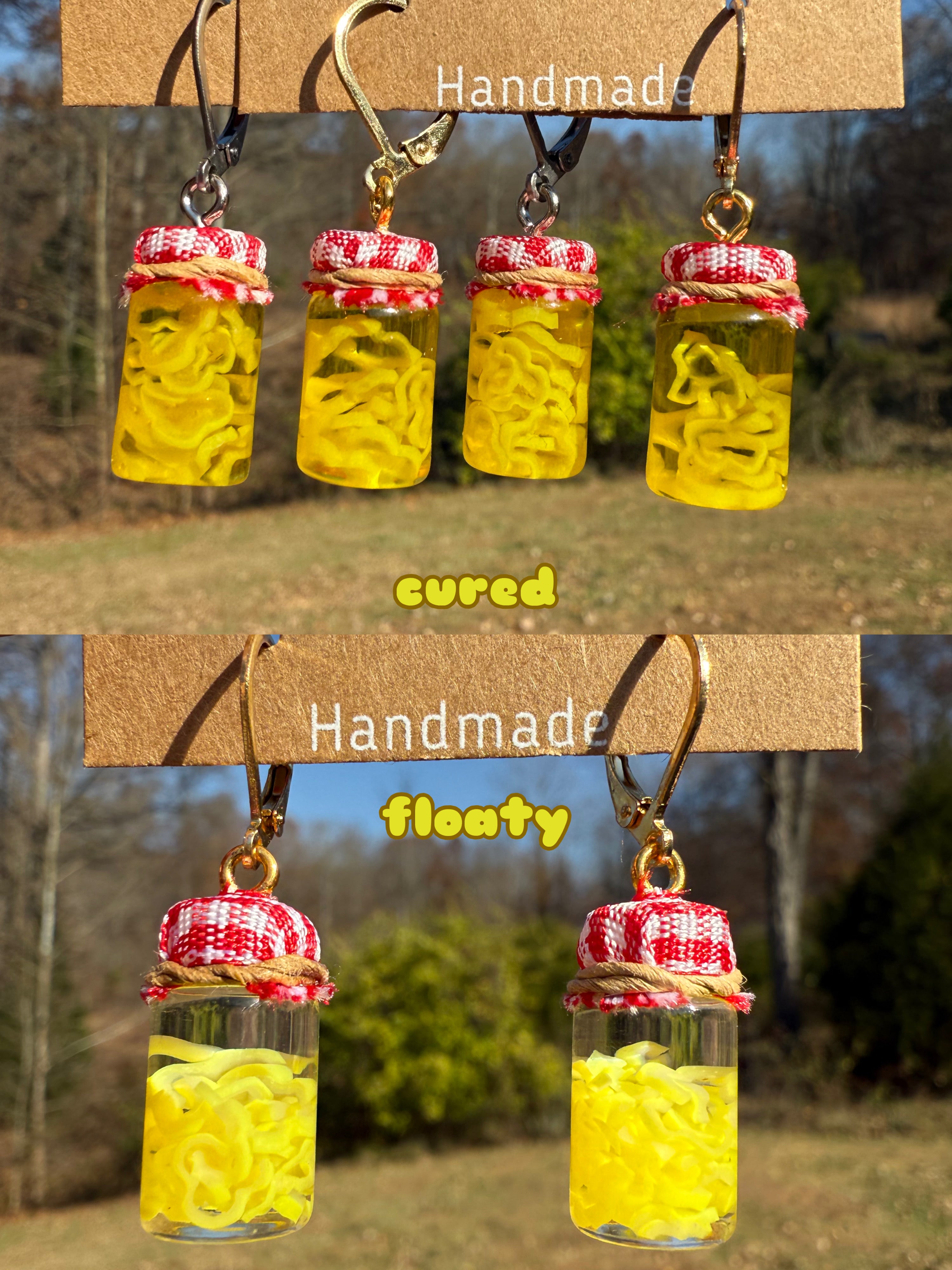 Banana Pepper Slices Jar Earrings