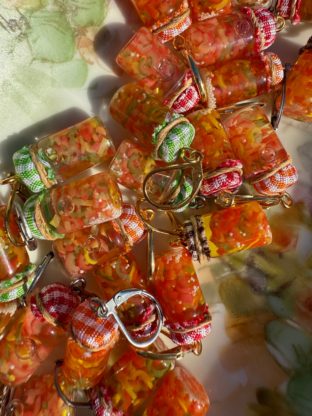 Bell Pepper Relish Jar Earrings