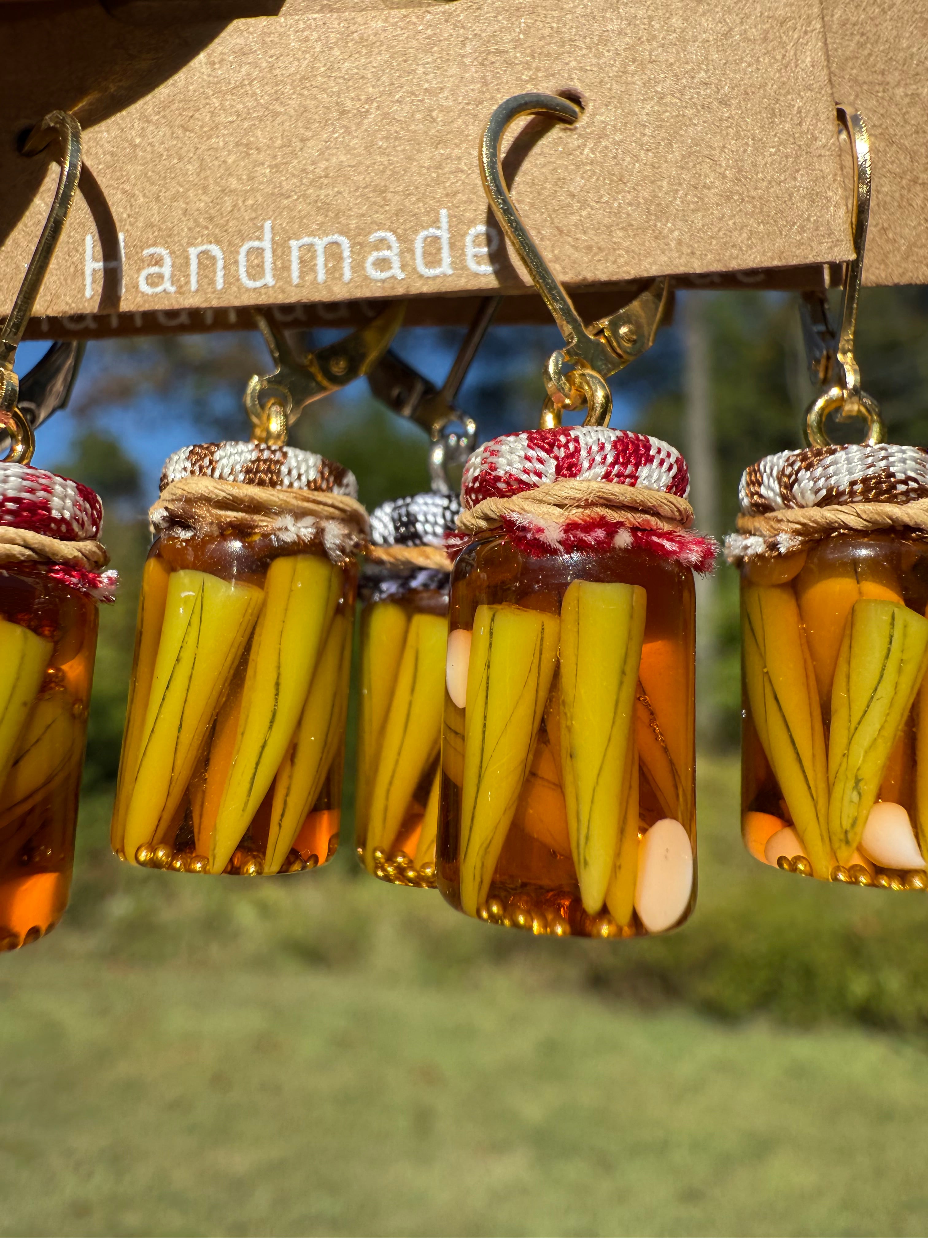 Pickled Okra Jar Earrings