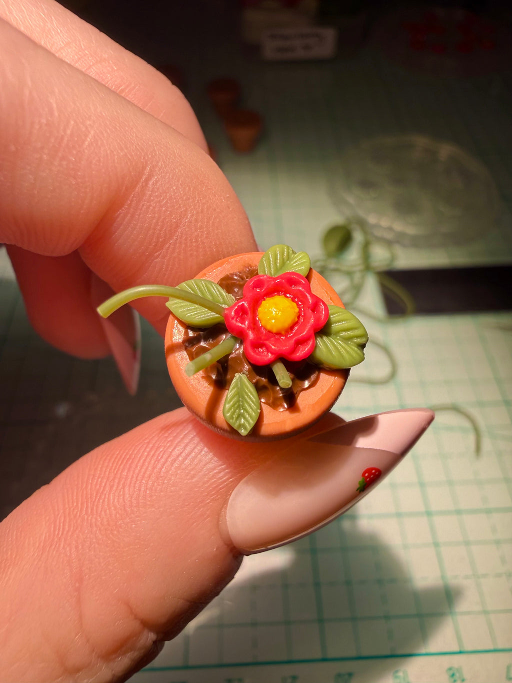 Potted Strawberry Plant Earrings
