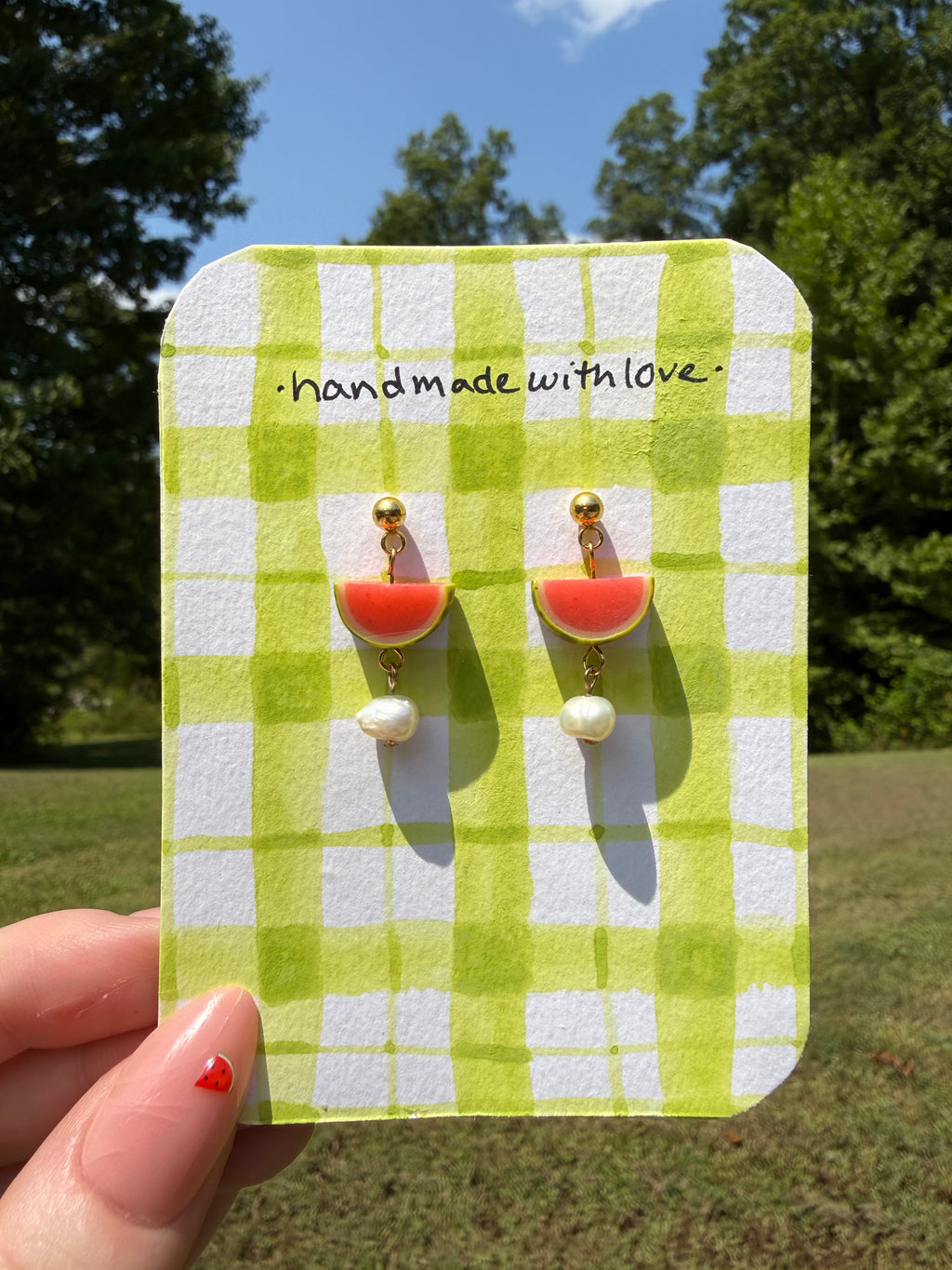 Watermelon Slice Stud Earrings