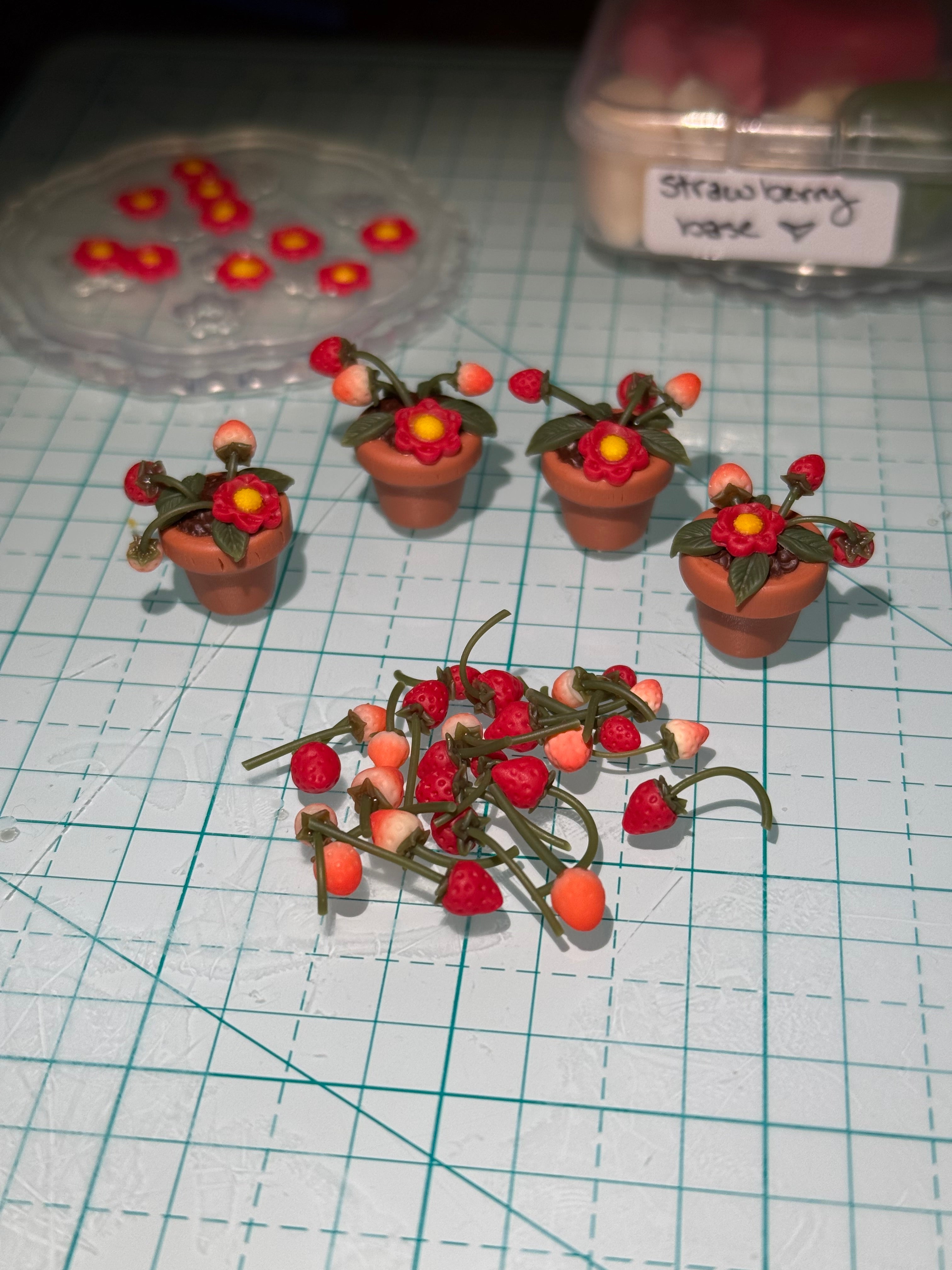 Potted Strawberry Plant Earrings
