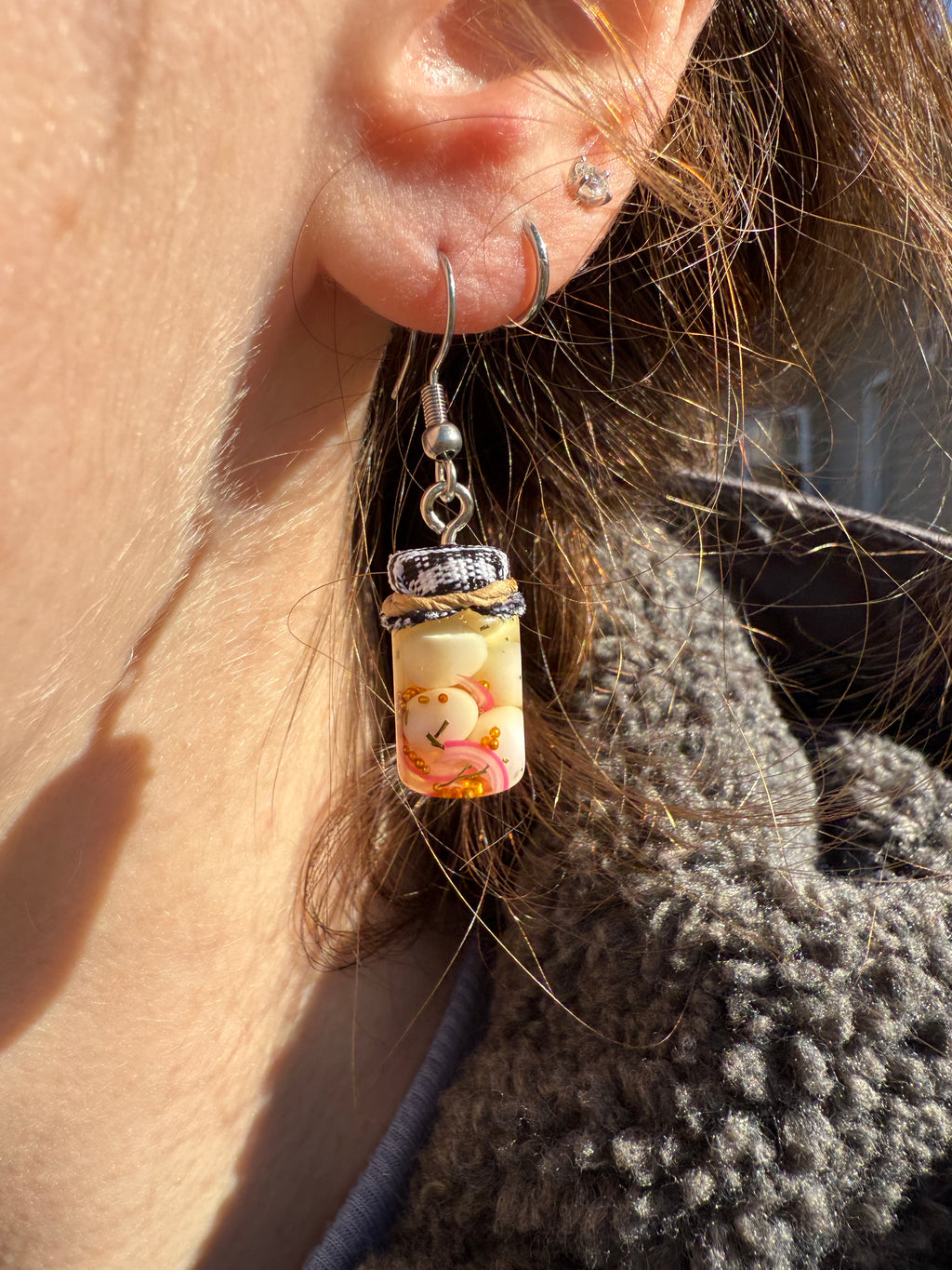 Pickled Eggs Jar Earrings