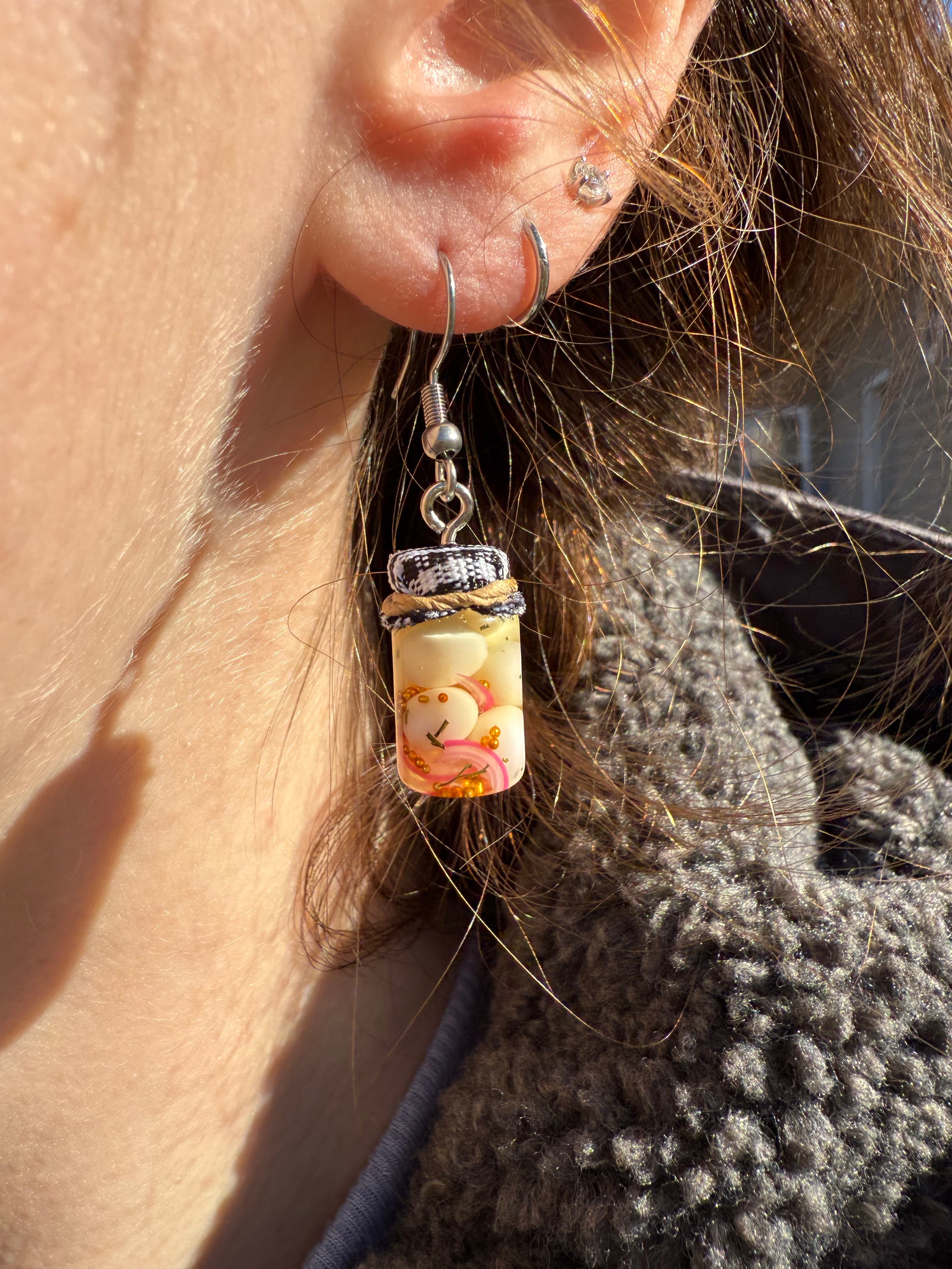 Pickled Eggs Jar Earrings