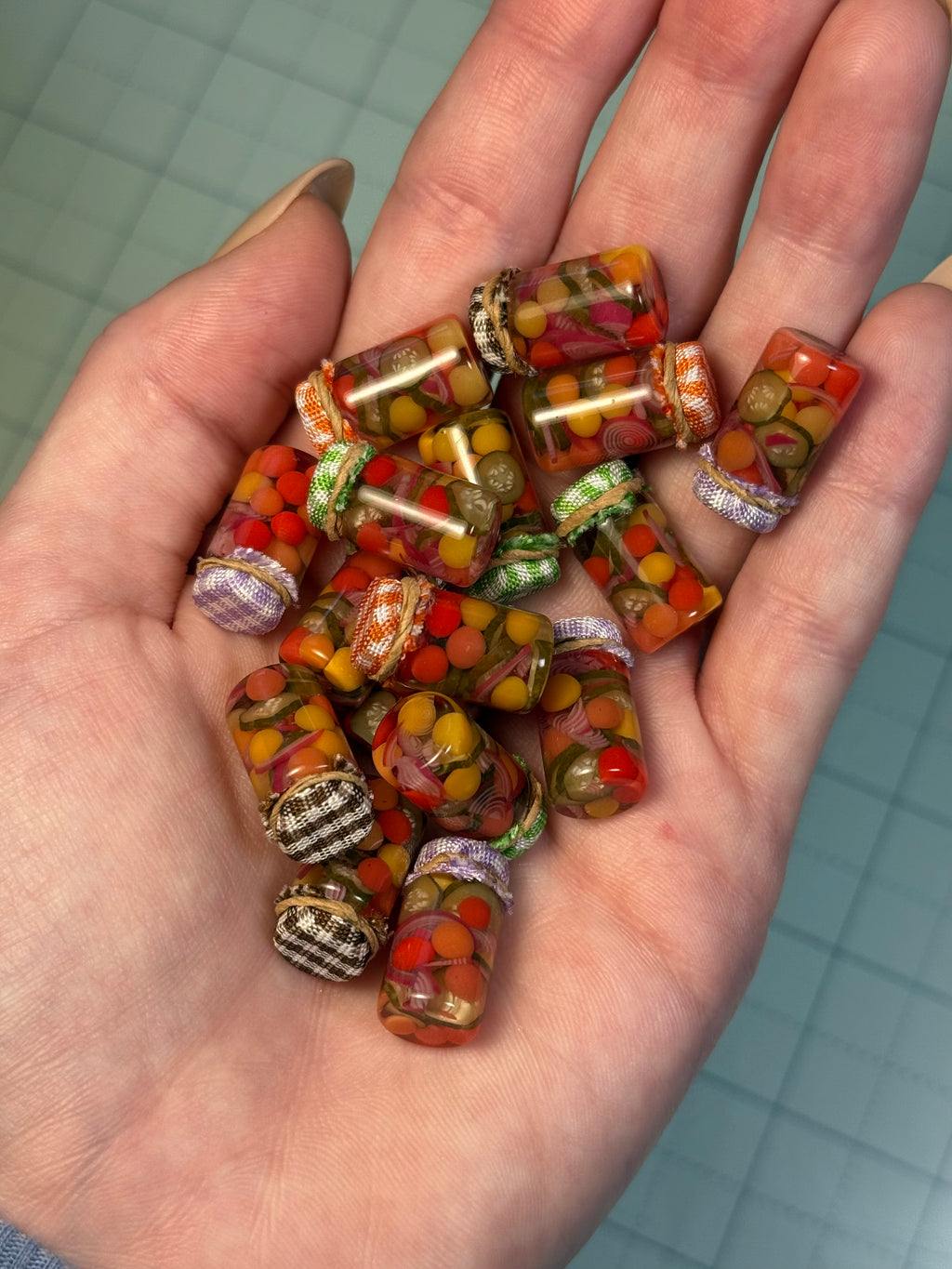 Pickled Summer Salad Jar Earrings