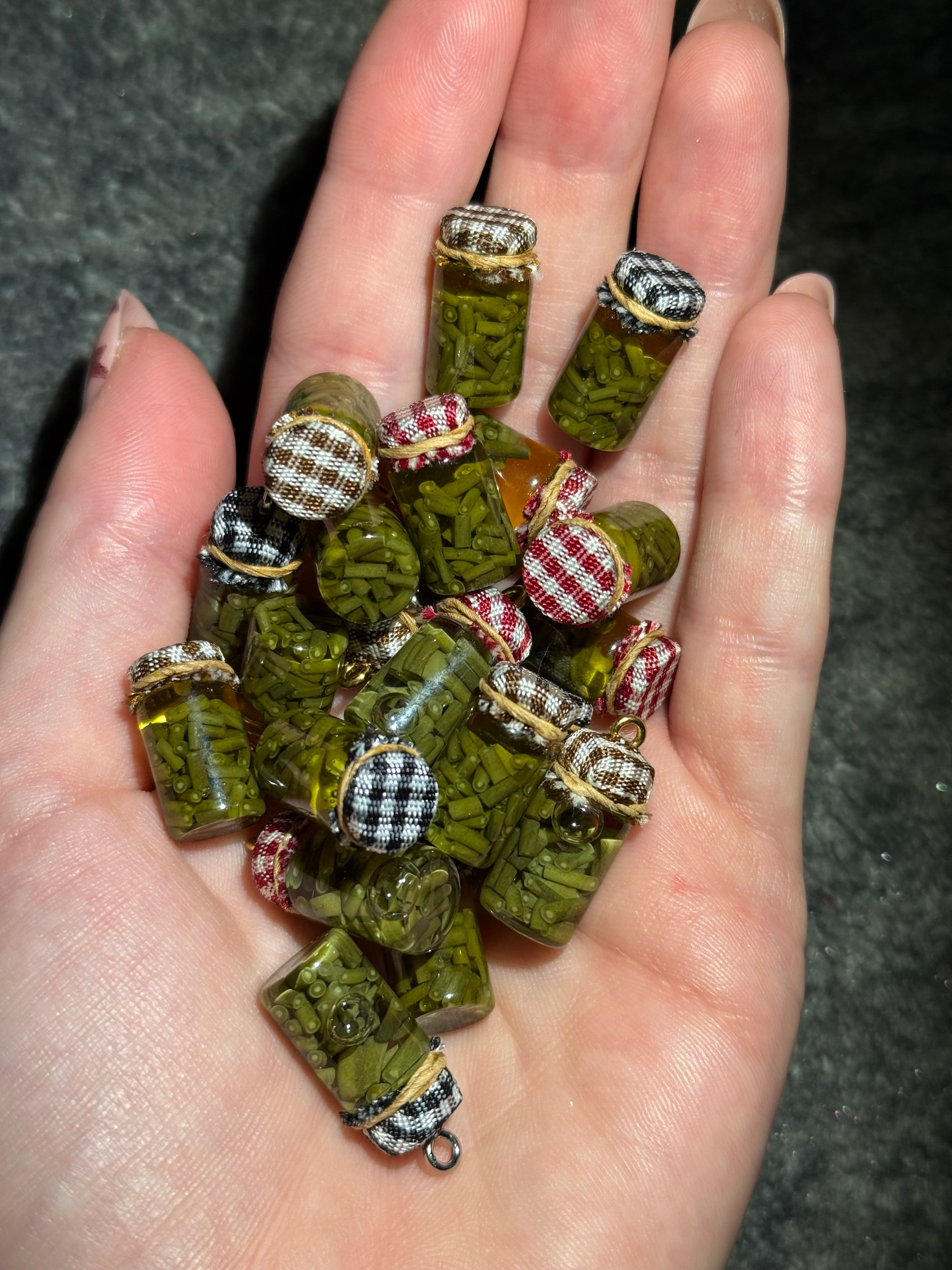 Green Beans Jar Earrings