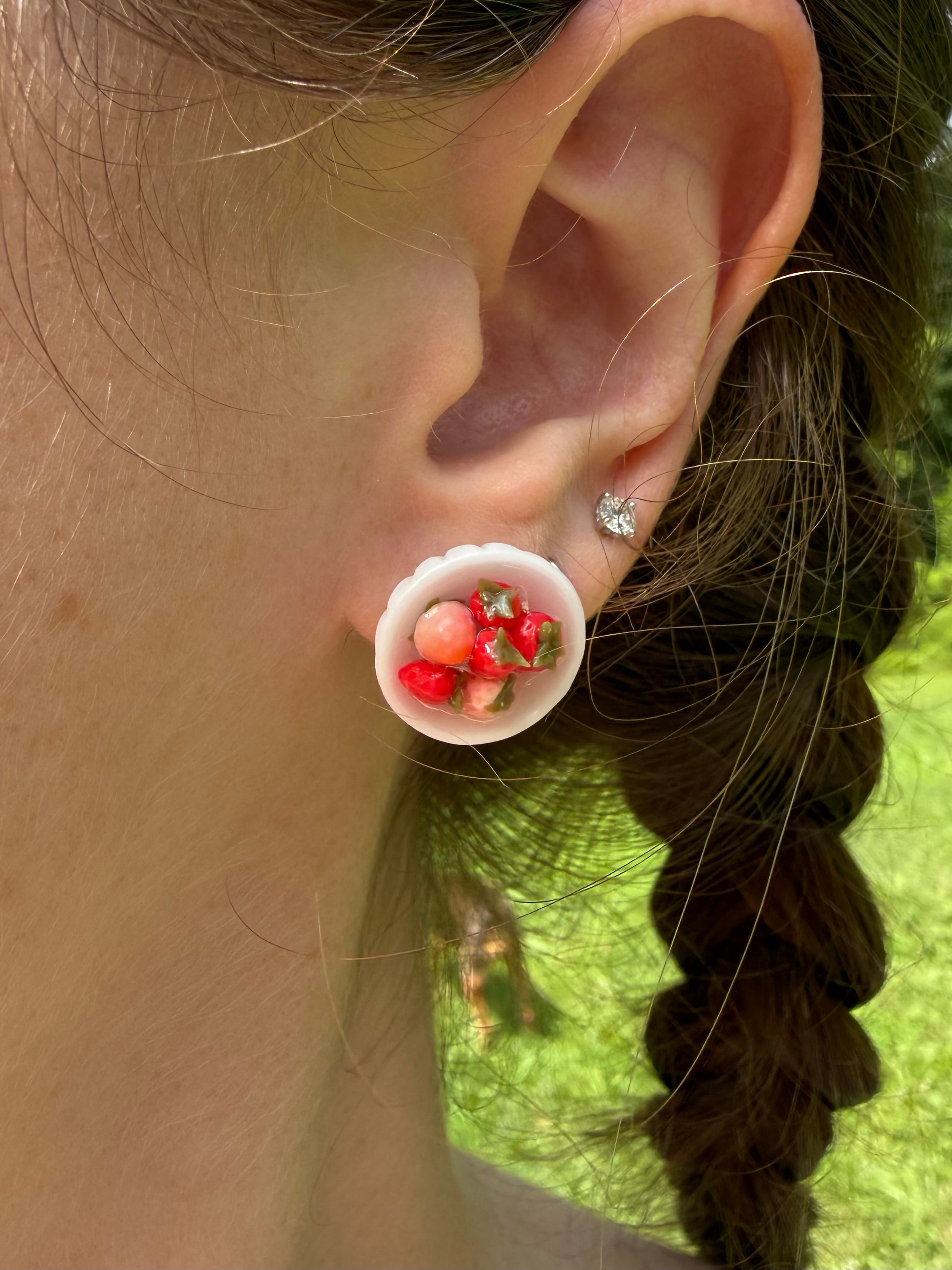 Strawberry Bowls Stud Earrings