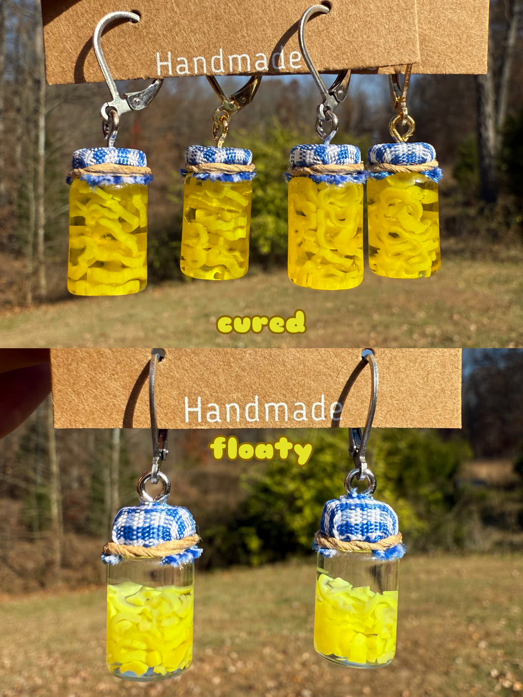 Banana Pepper Slices Jar Earrings