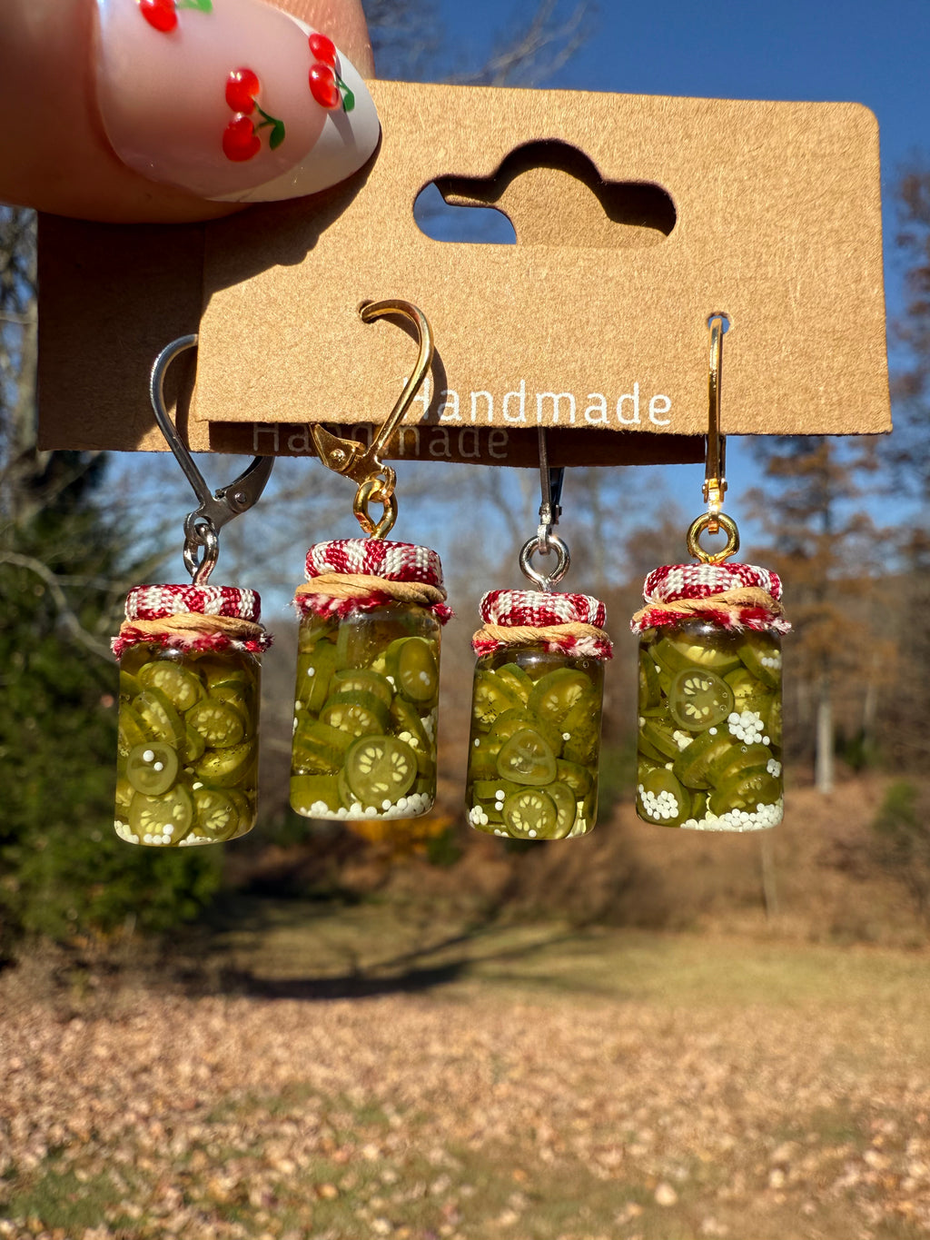 Pickled Jalapeño Pepper Slices Jar Earrings
