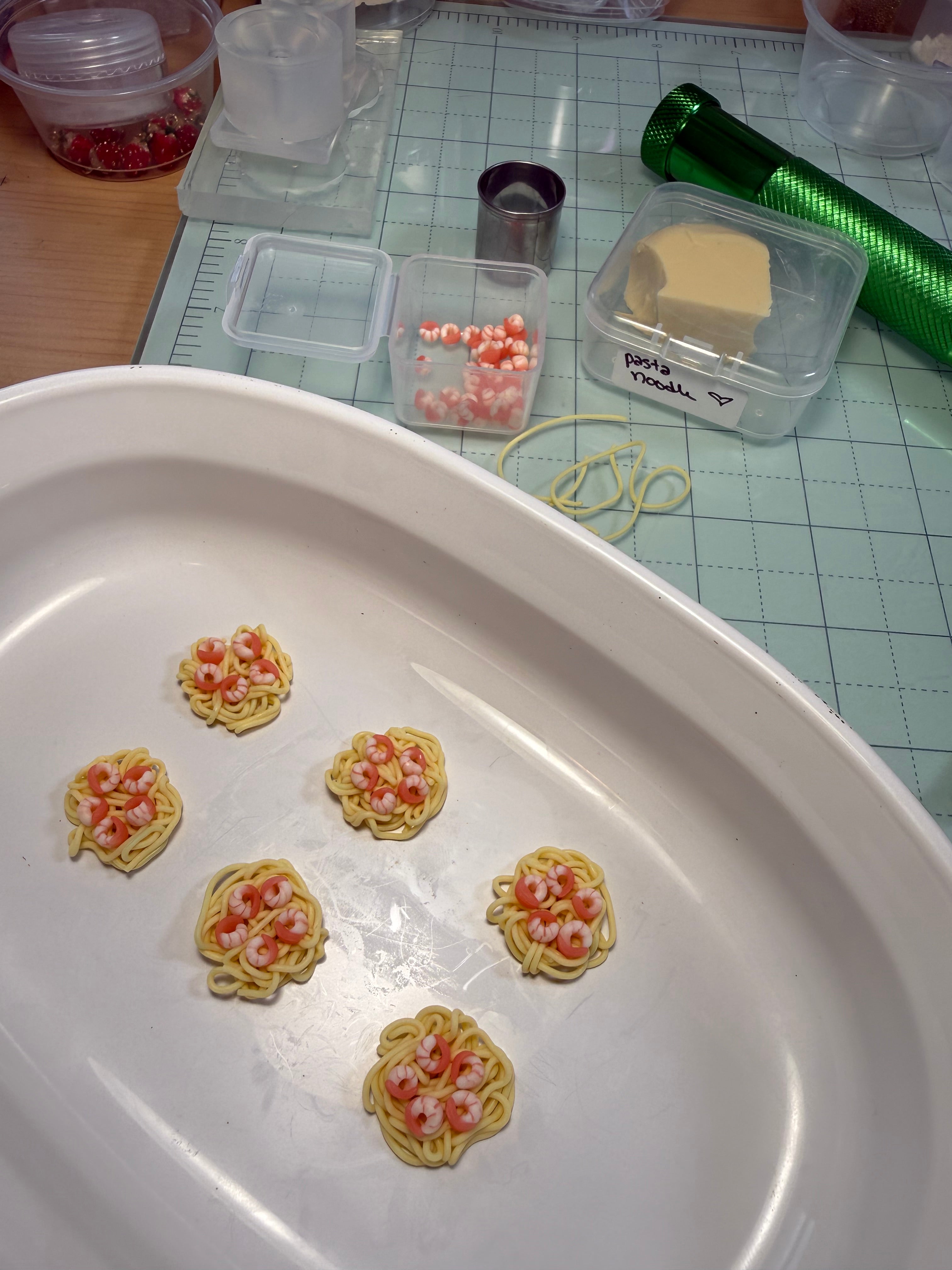 Shrimp Pasta Plate Earrings