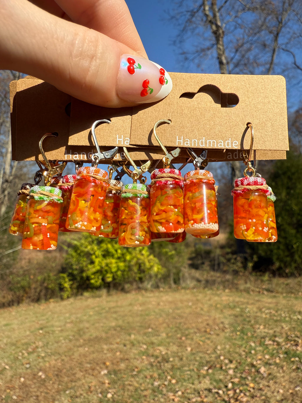 Bell Pepper Relish Jar Earrings