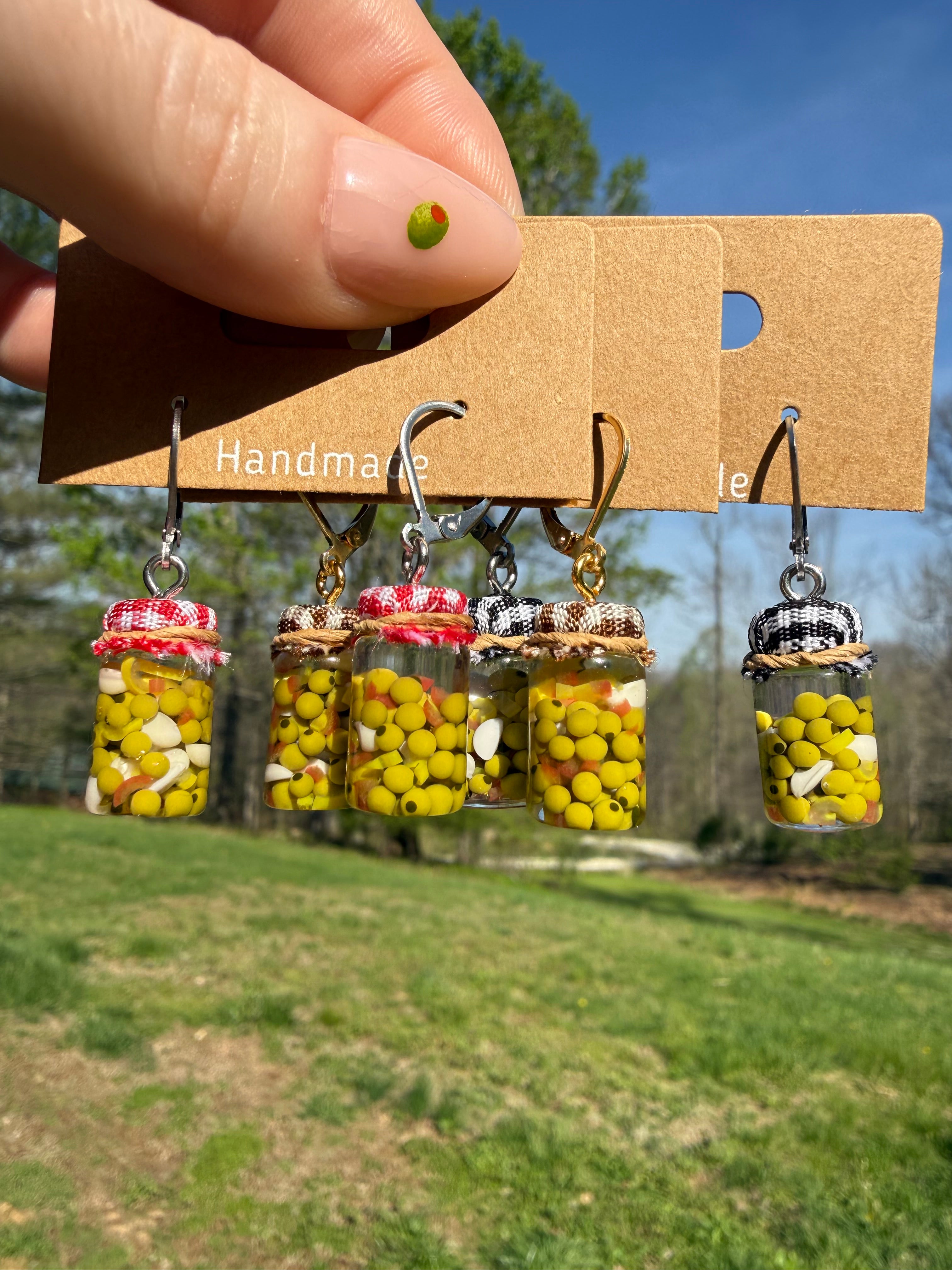 Olive Antipasto Jar Earrings