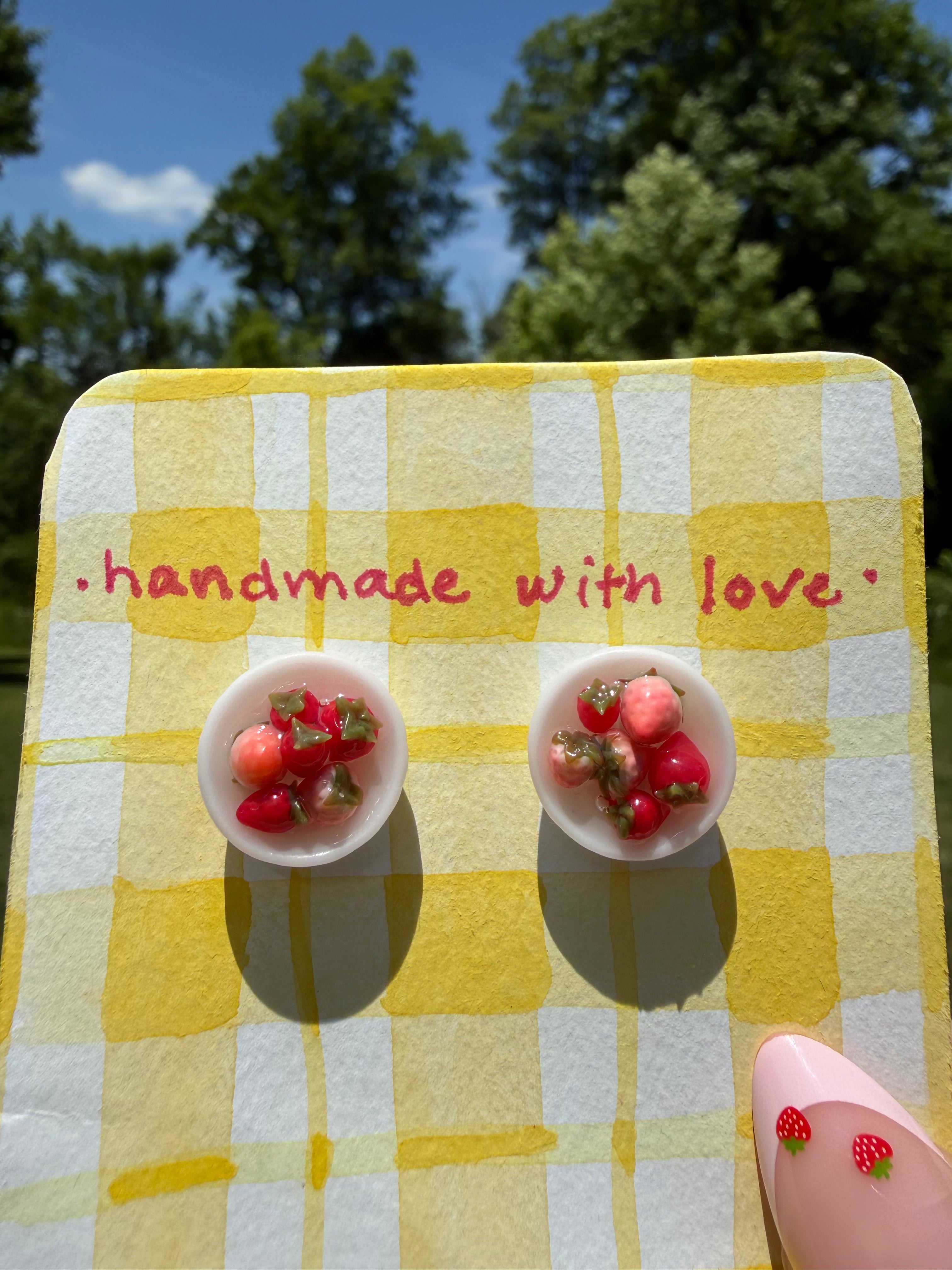 Strawberry Bowls Stud Earrings