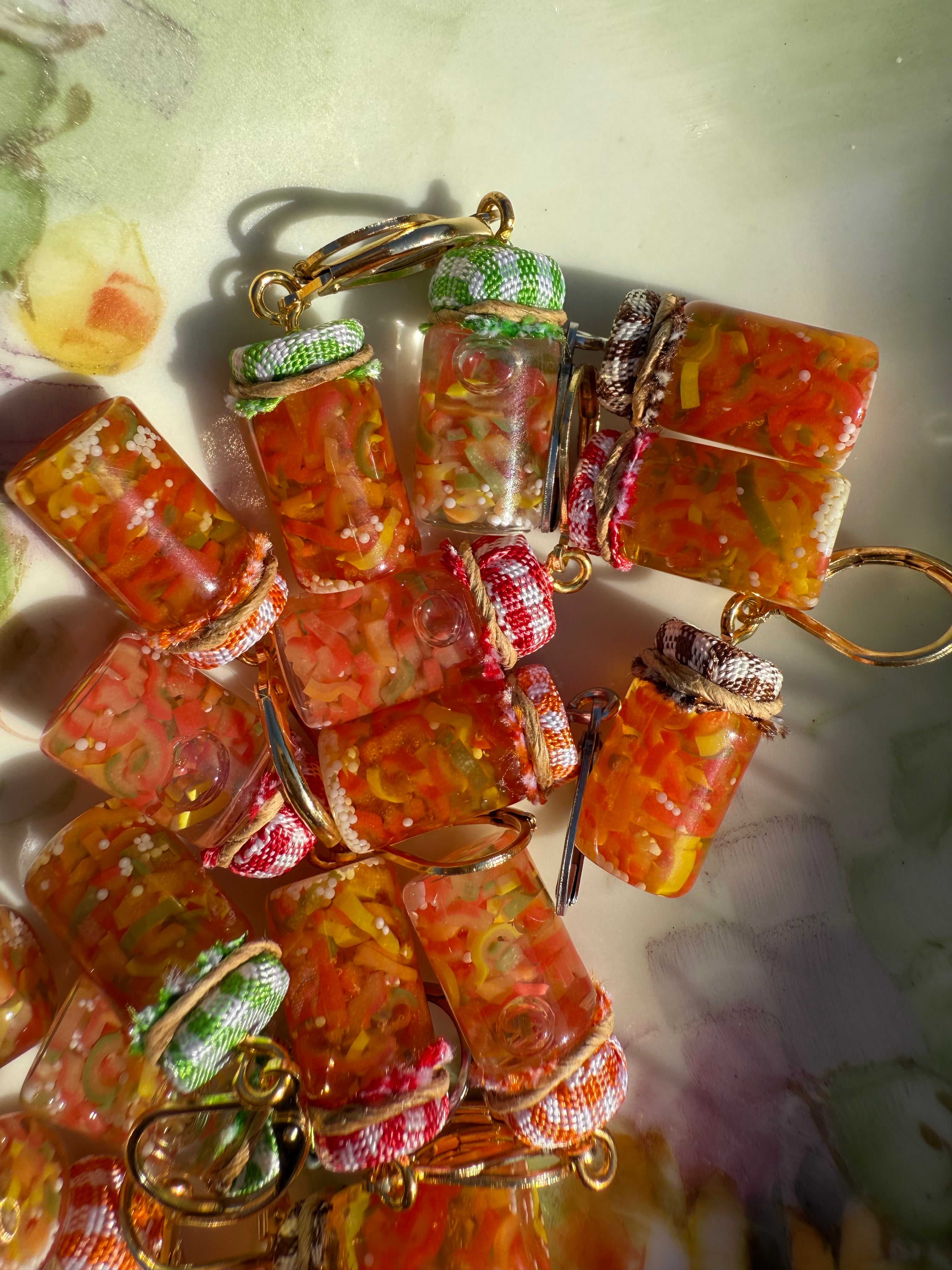 Bell Pepper Relish Jar Earrings