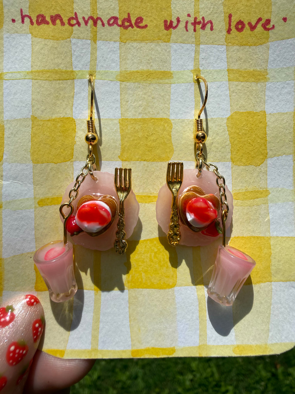 Strawberry Pancakes & Milk Earrings