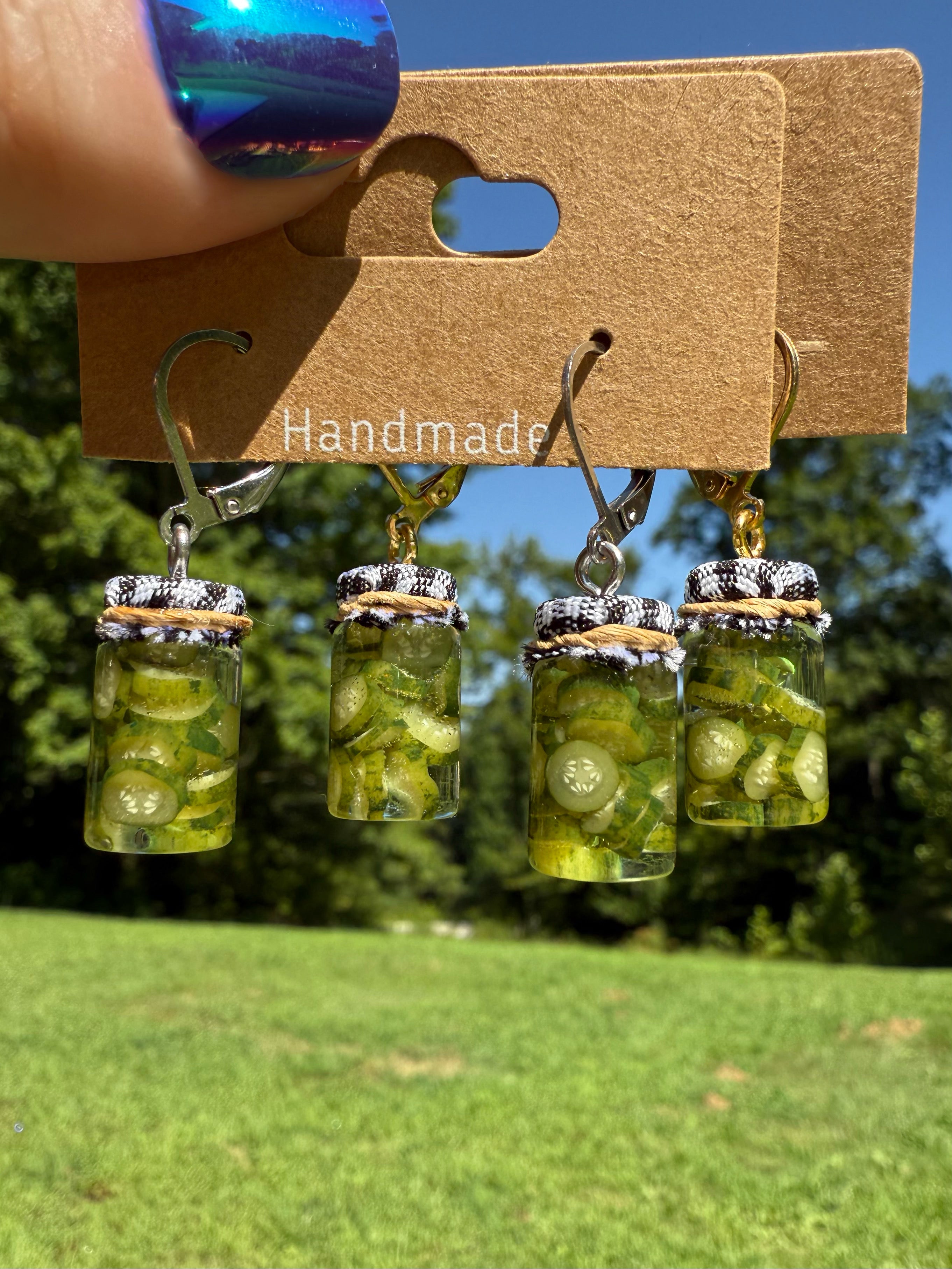 Pickle Chips Jar Earrings