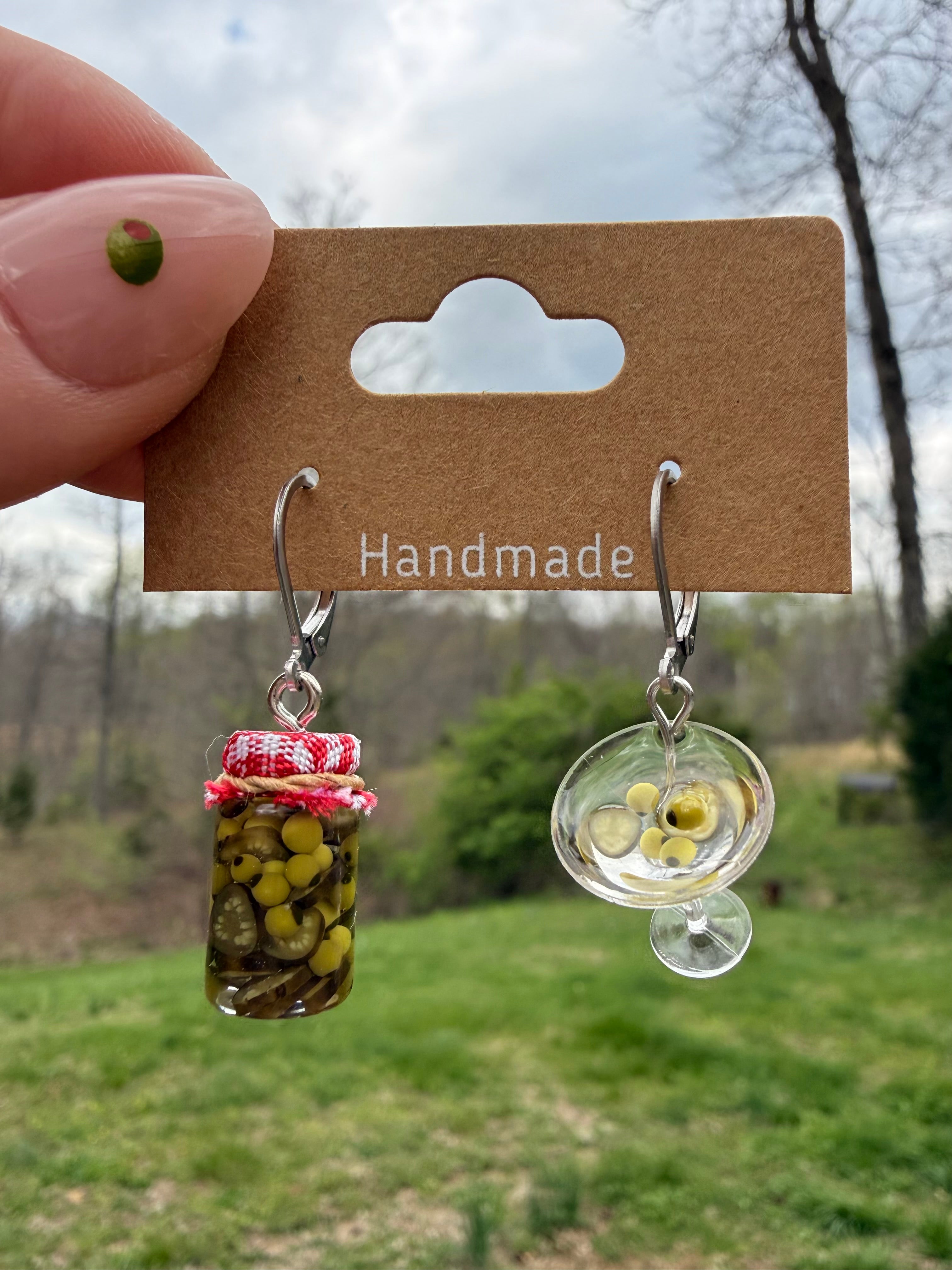 Spicy Dirty Martini Earrings