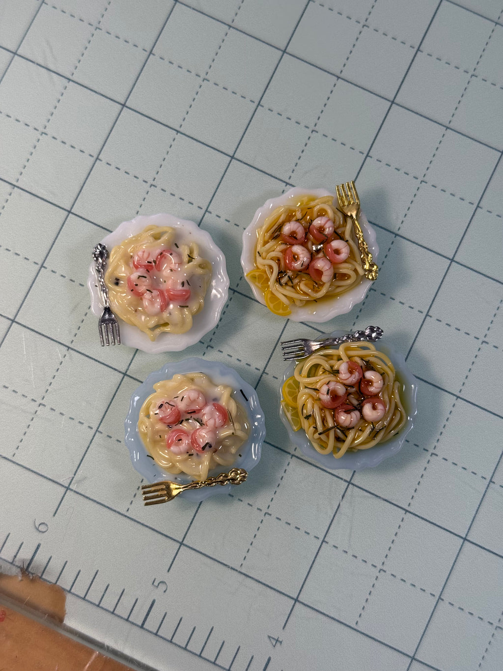 Shrimp Pasta Plate Earrings